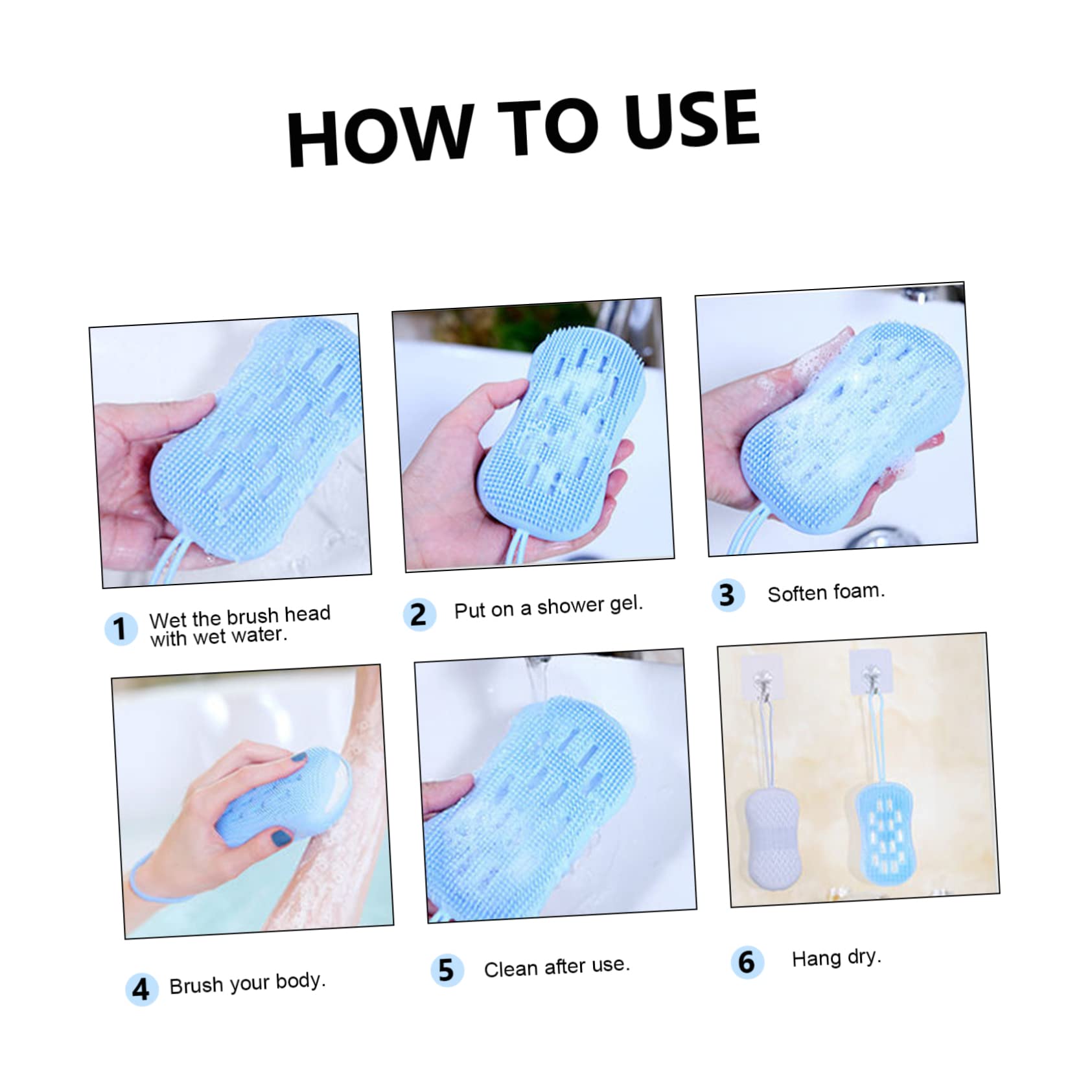 Healeved 4piezas Cepillo Para Masaje y Limpieza Corporal Guantes Exfoliantes De Doble Cara Para Uso Mano Espacio Ahorra y Fácil De Colgar Para Cuerpo y Pies