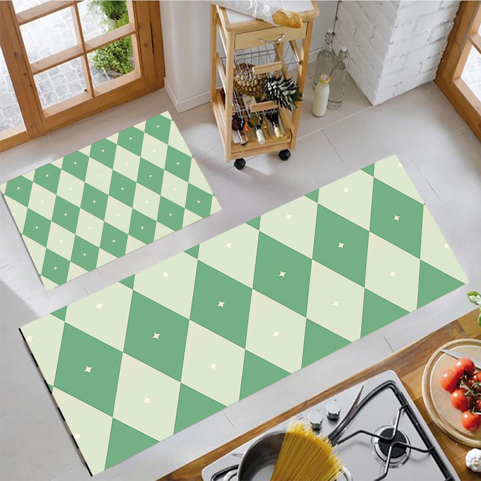 Tapis de cuisine antidérapants lavables en lot de 2 pour sécuriser vos sols de maison