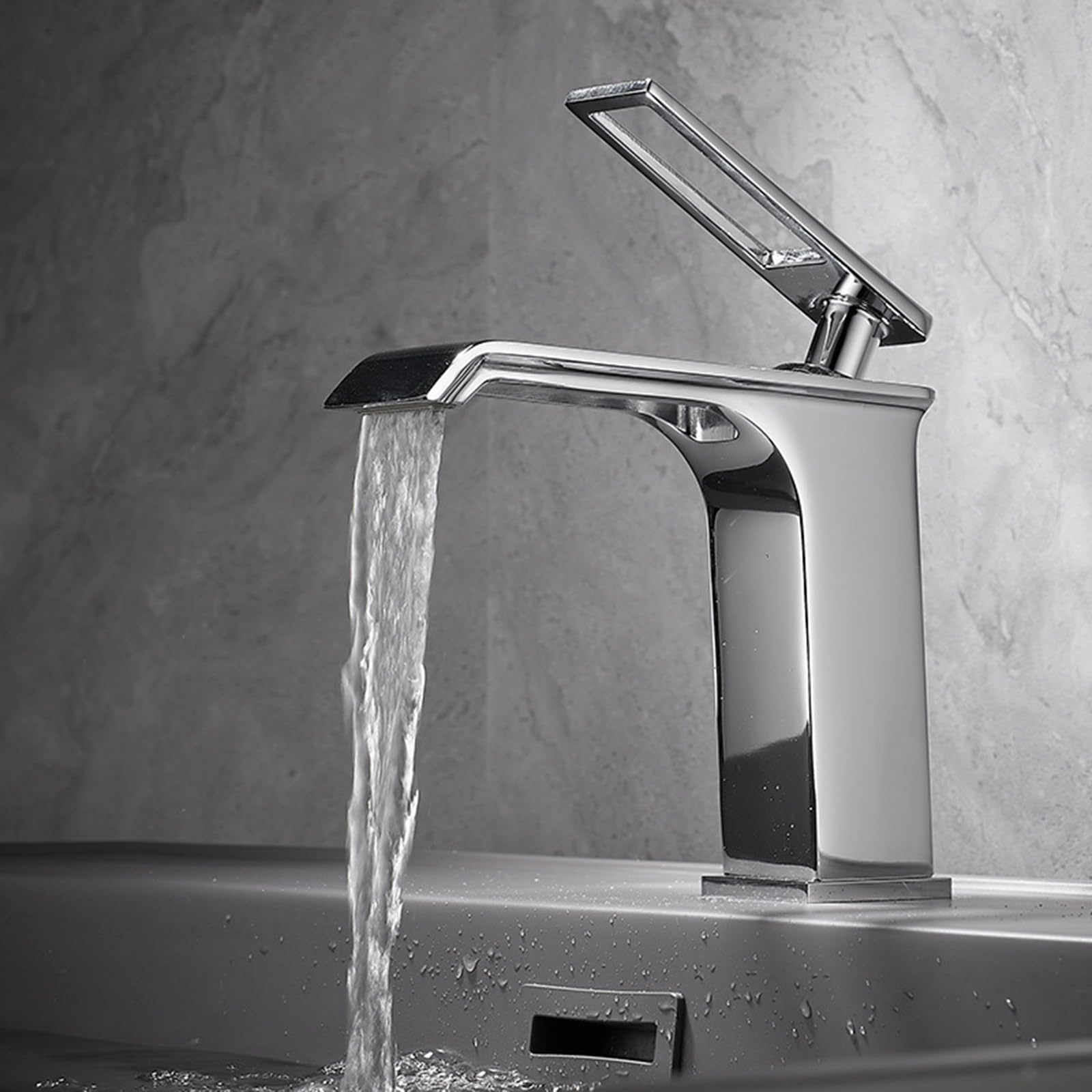 ANVLOJRIH Bathroom Sink Taps Basin Mixer Tap Bathroom Faucets Mixer Waterfall Chrome Basin Taps Waterfall Taps Basin