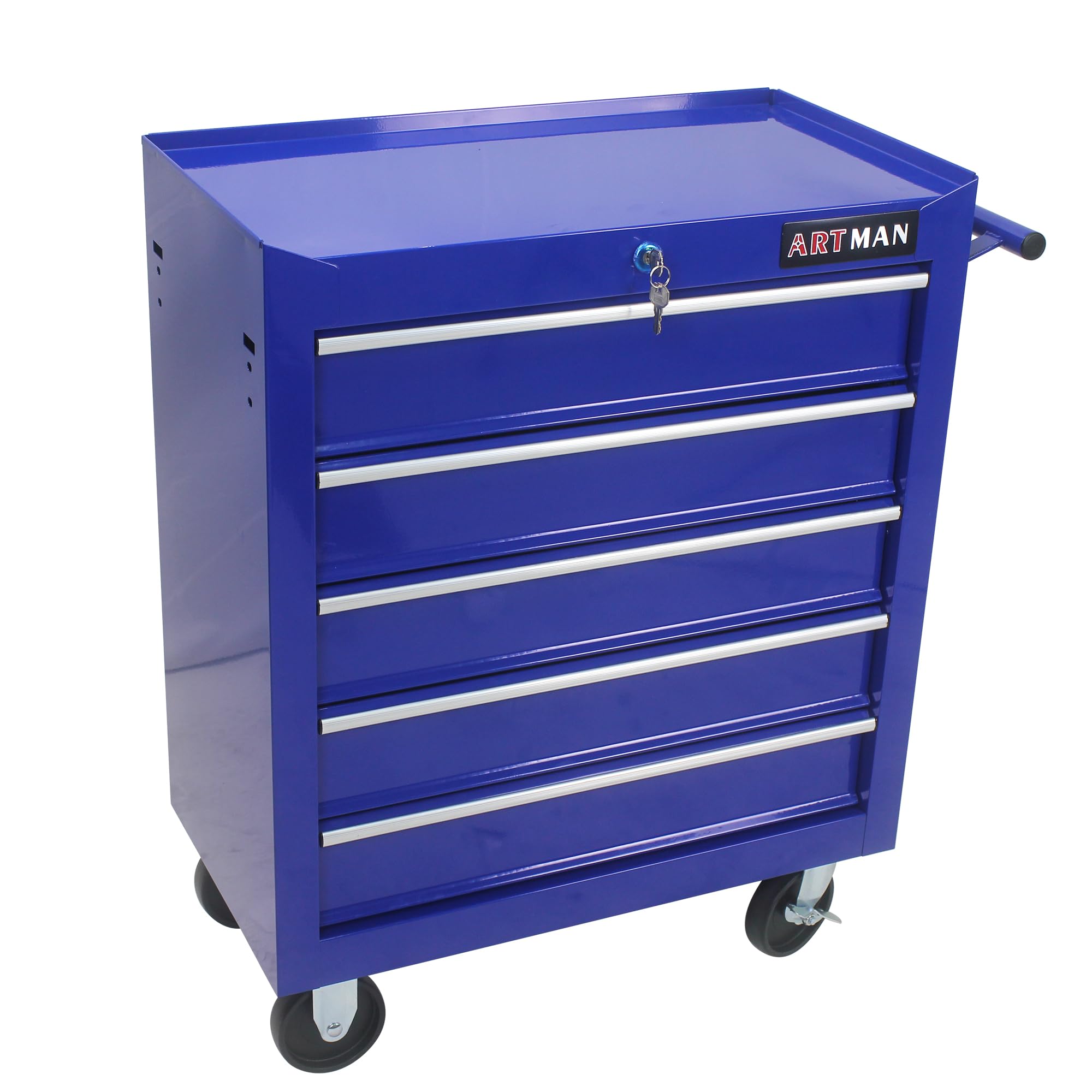 nifoti 5 Drawers Tool Cart on Wheels,Rolling Tool Chest Tool Storage,Drawers Rolling Tool Trolley Organizer Tool Case for Garage, Warehouse, Workshop, Repair Shop (5 Large Drawers-29.3" H-Blue)