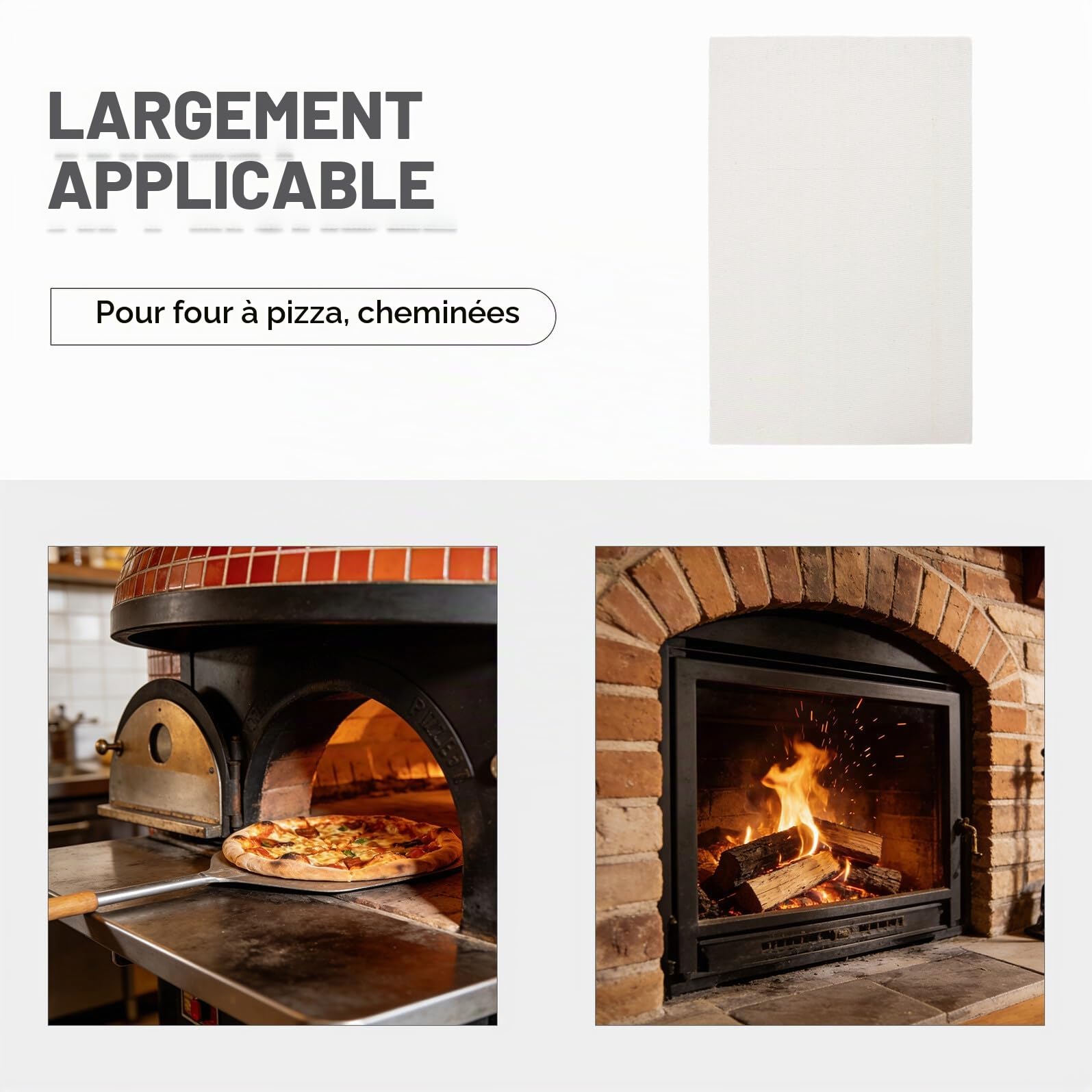Mobestech Panneaux Isolants Ignifuges en Fibre Céramique 5 Mm – Lot de 2 – Isolation Thermique Haute Température pour Poêle à Bois, Four à Pizza et Cheminée Industrielle