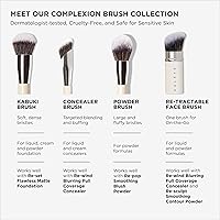 Vista 6 de HALEYS Brocha para polvo VEGAN+SIN CRUELDAD, suave, sin marcas, mezcla perfecta, pulido, difumina, alisa, control, precisión, herramientas