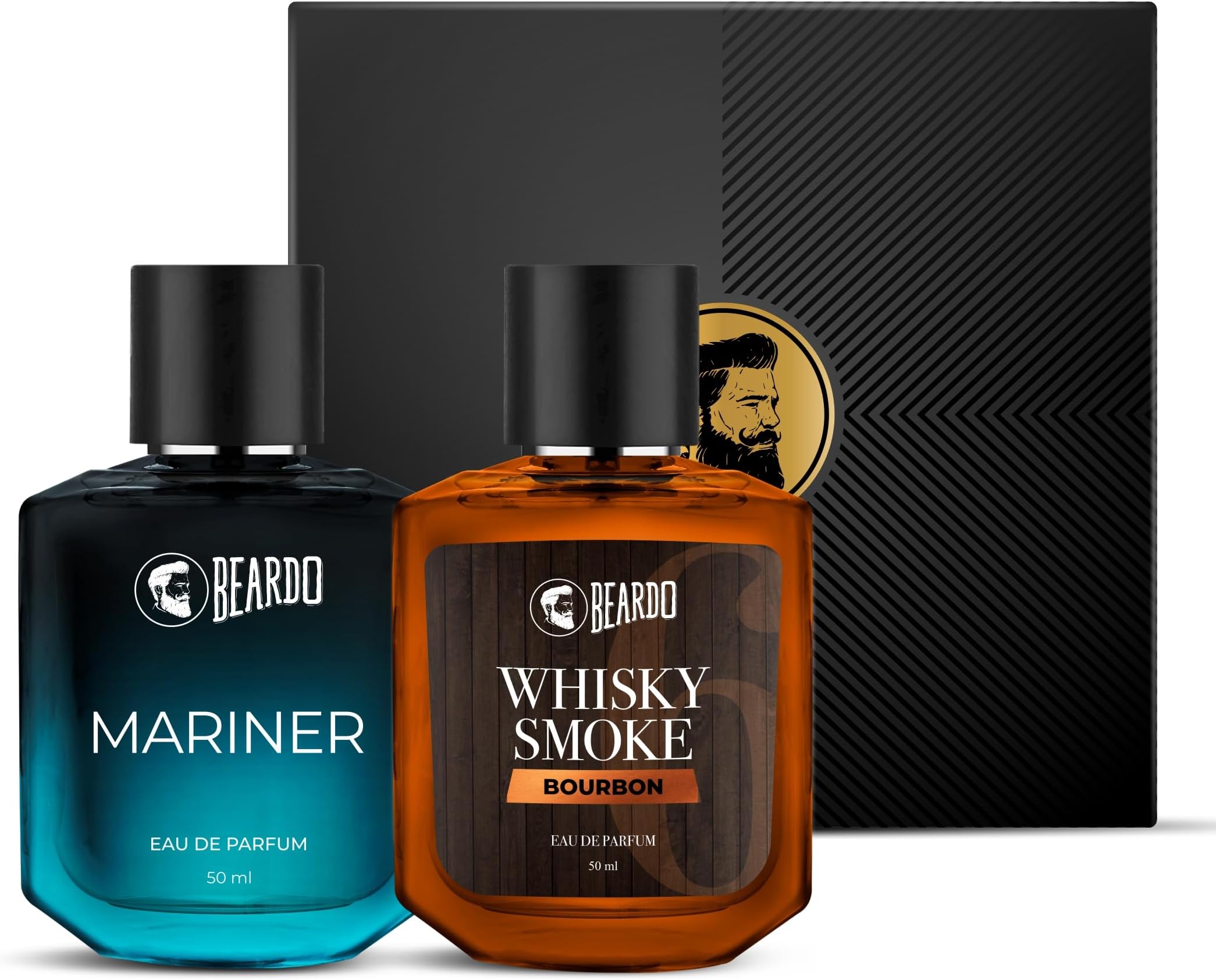 Whisky Smoke Bourbon Perfume 50ml & Mariner Perfume 50ml Combo | Long Lasting Perfume For Men | Oriental, Woody, Leathery | Fresh, Aqua Notes | Gift Set | Rakhi Gift for Brother | Gift for boyfriend | Gift for Men | Gift for Brother