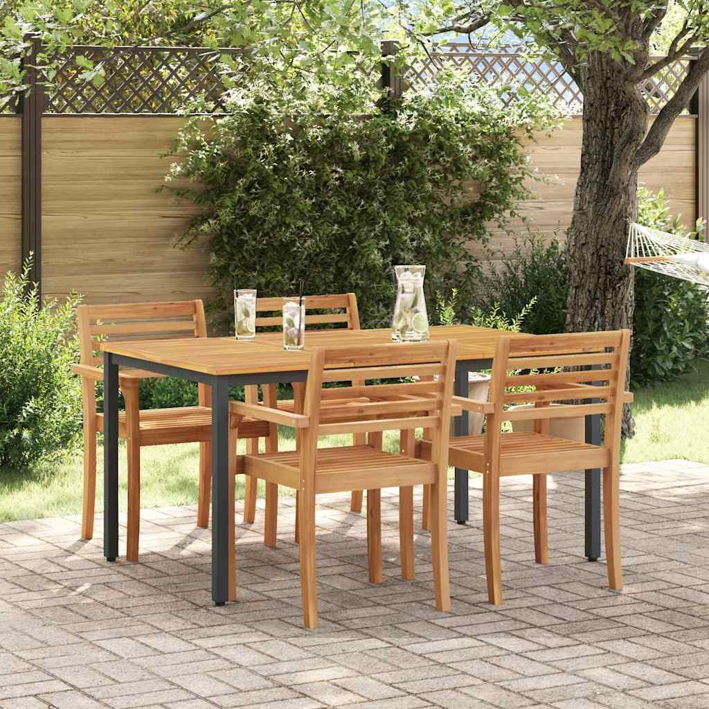 Table de jardin en acacia et acier, l'excellence durable pour votre terrasse