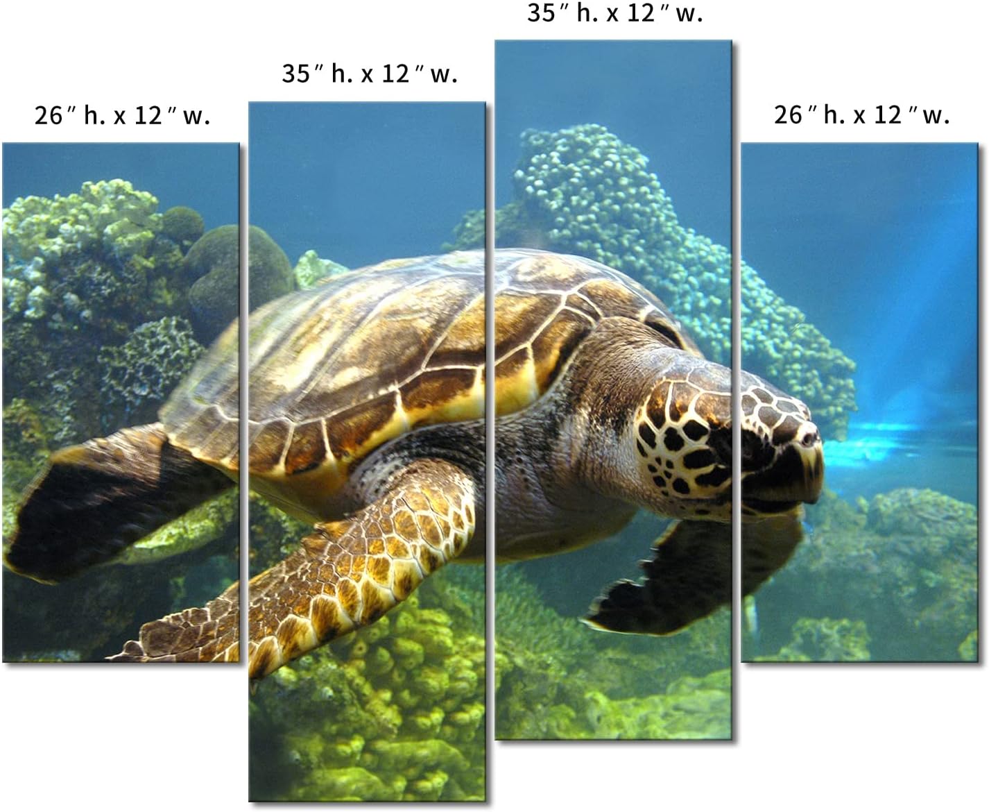 Turtle Swimming in Bottom of Sea Wall Art Painting The Picture Print On Canvas Animal Pictures for Home Decor Decoration Gift