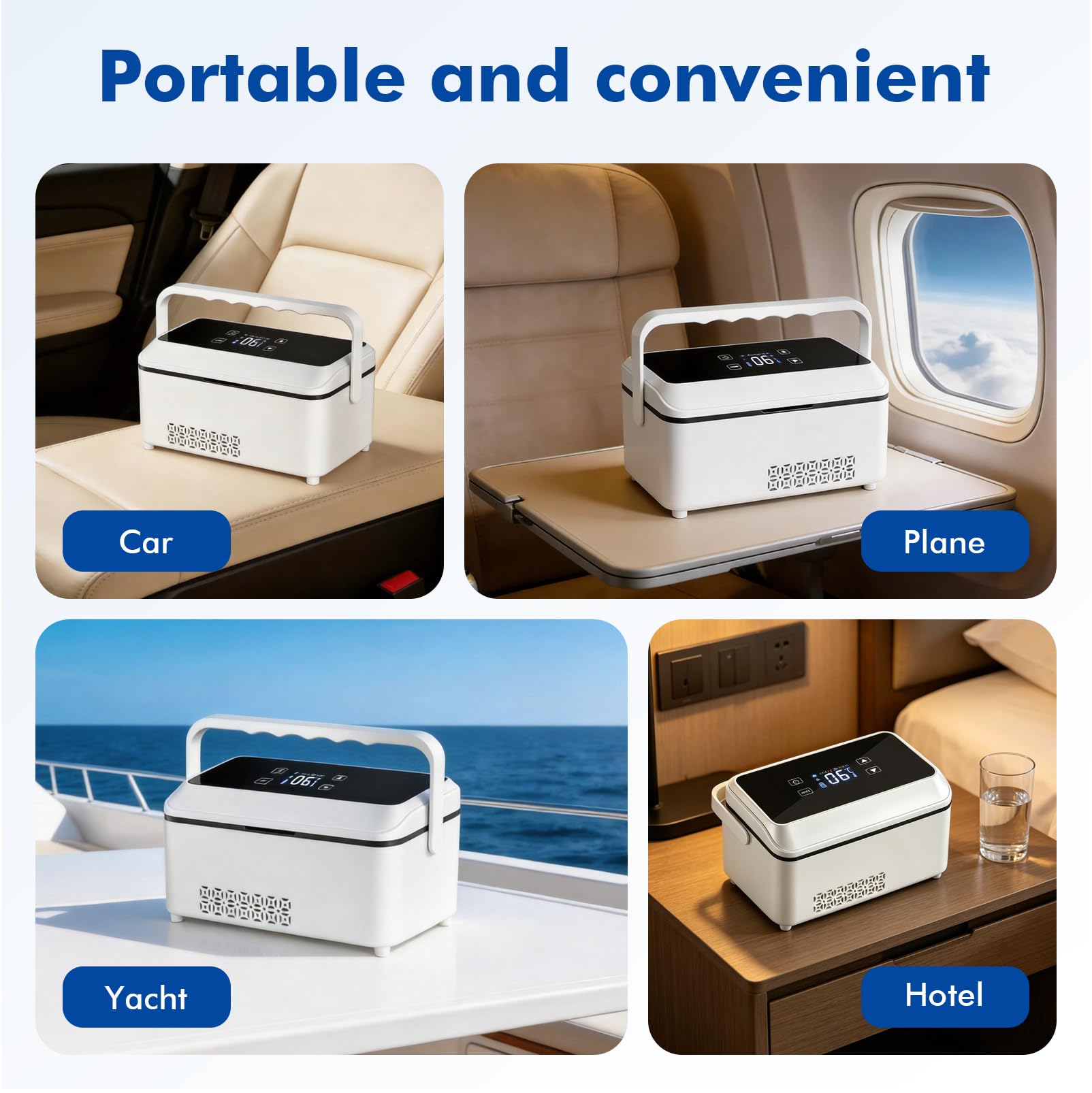 LIROPAU Nevera eléctrica de insulina, 2-8 °C, enfriador de insulina | estuche de viaje, para medicamentos para viajes, bolsa nevera de insulina para viajes con batería de 10600 mAh para 8 Pensn