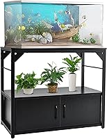 BAVNNRO 40 Gallon Aquarium Stand with Storage Cabinet - Heavy Duty Metal Frame, 660lbs Capacity, 36.6x18.9 Inch Black