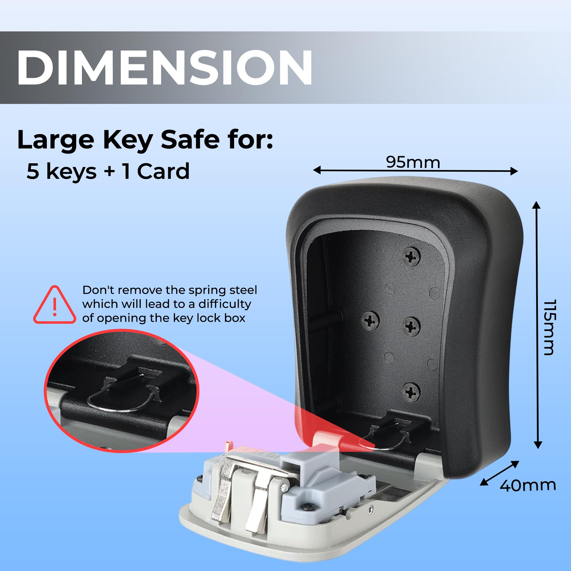 Relaxdays Keybox House, 4-Digit Combination Lock Safe, Emergency Key Wall Mounted Lockbox 15 X 135 X 7 Cm Blackgrey 49831066