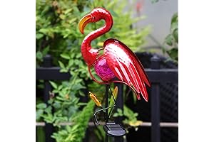 Starryfill Solar Flamingo Lights, Crackle Glass Globe for Outdoor Garden Decoration