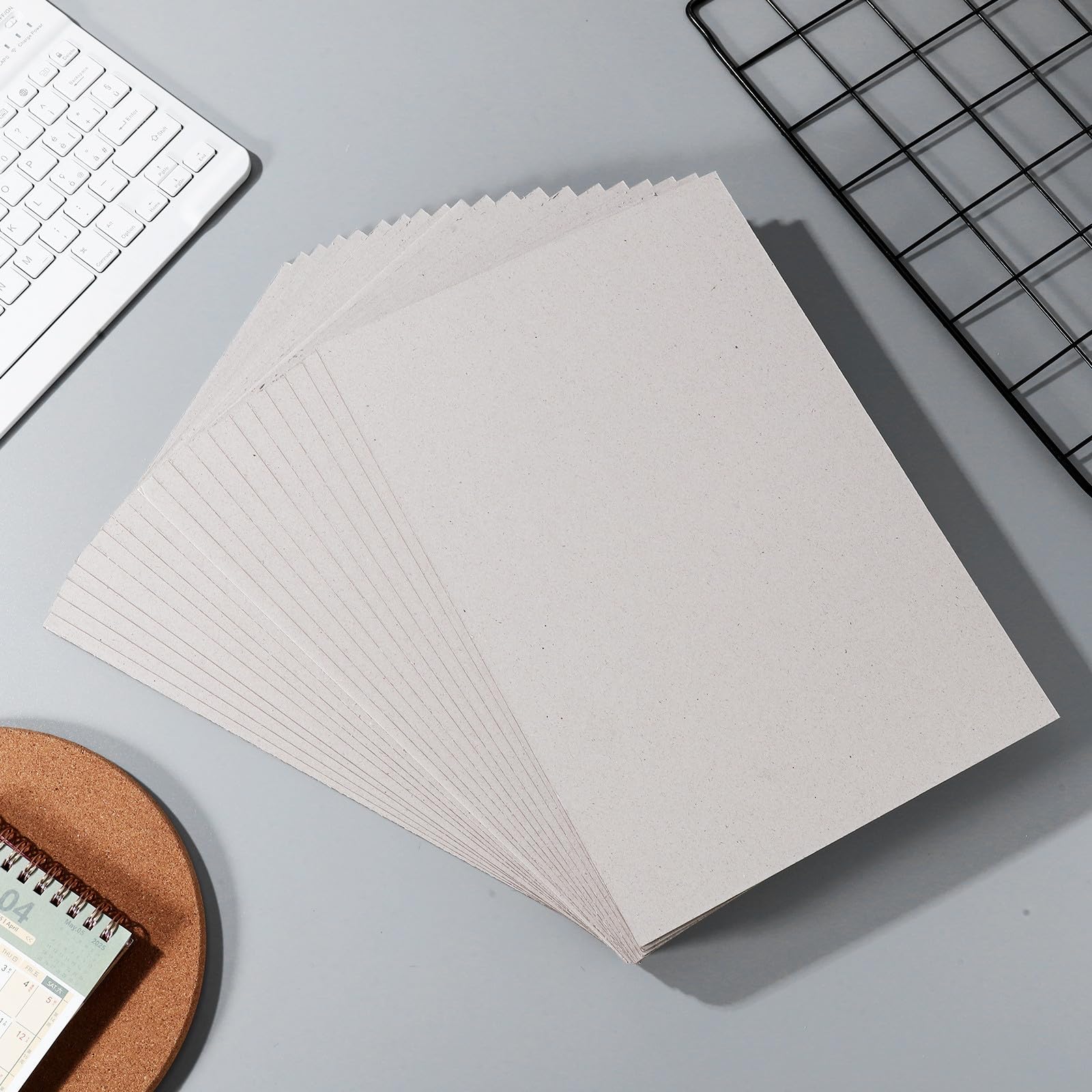 GALPADA 20 Fogli Cartoncino Spesso Grigio Rinforzato per Scrapbooking e Imballaggio, Carta Resistente Alta Compressione, Formato A4 per Lavori di Legatoria e Artigianato