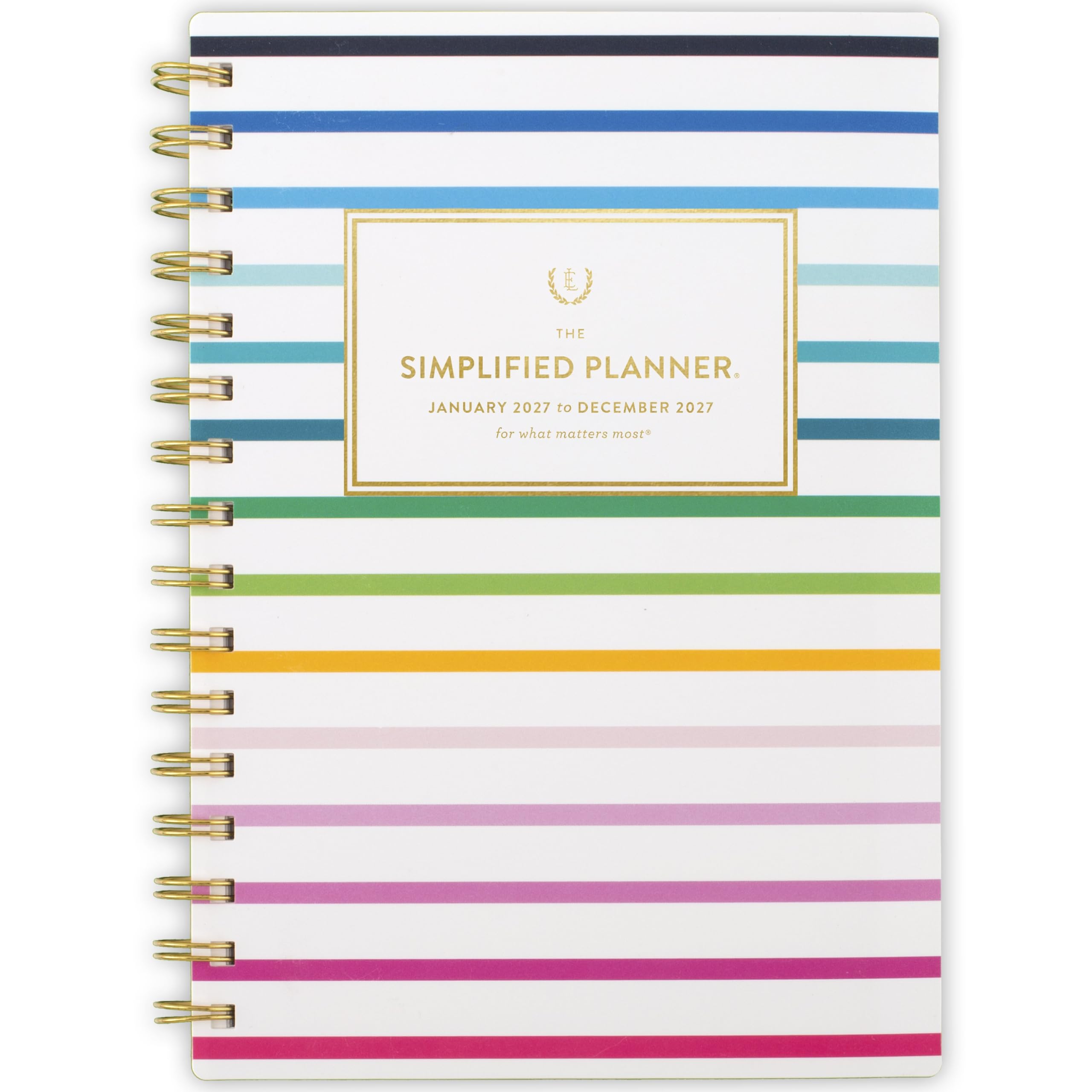 AT-A-GLANCE 2027 Planner, Simplified by Emily Ley, Weekly & Monthly, 5.5" x 8.5", Happy Stripe (EL57-200-27)