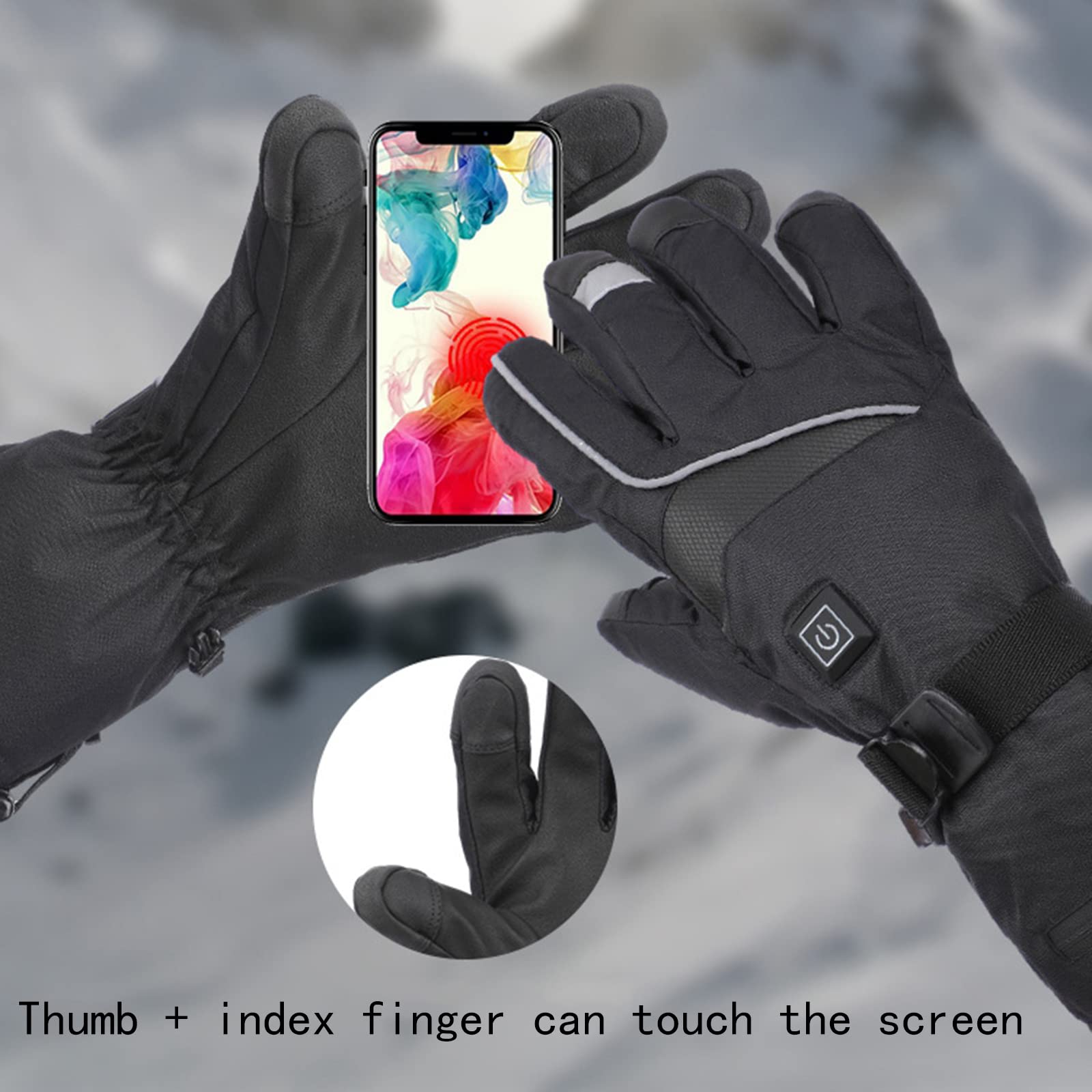 CHEWYNP Guanti scaldamani alimentati Tramite USB Guanti per Abbigliamento Esterno riscaldati Guanti Invernali per Uomini e Donne - Guanti Caldi e Impermeabili per climi Freddi, Guanti Term
