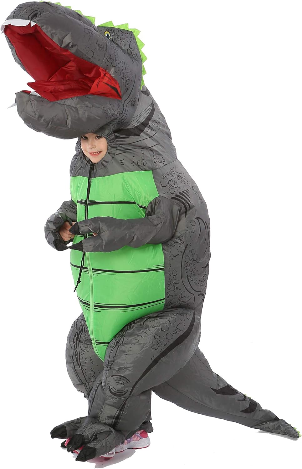 FUNNY COSTUMES T-Rex Dinosaur Costume Child Size 4-12 Gray 4-6