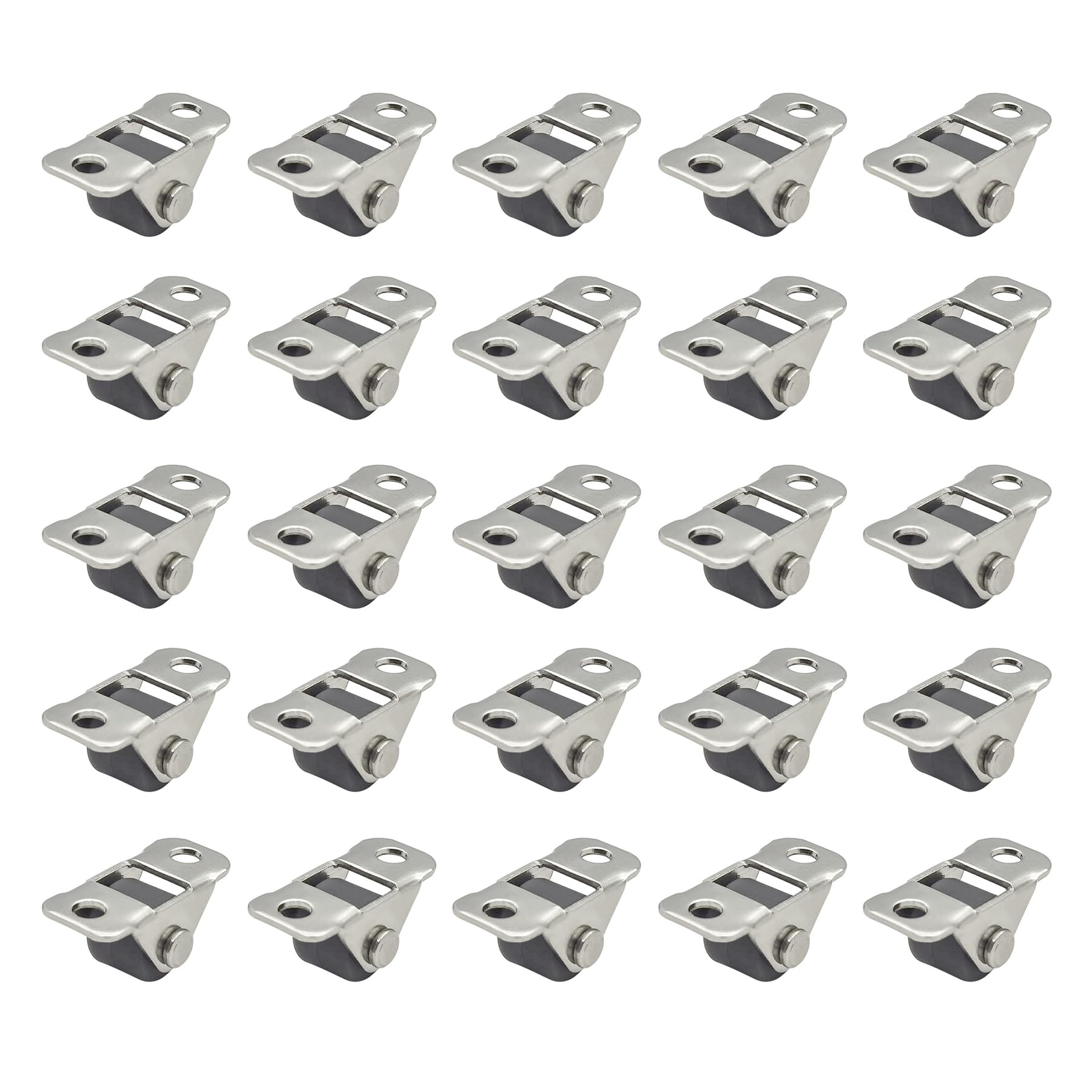 LIKERAINY Silent TPR Castors Ø 12 x 9 mm with Plate Fixing Rubber Wheels without Brake Replacement for Mobile Furniture Chest Caster Wheels Loading Capability 12kg Pack of 20 pieces