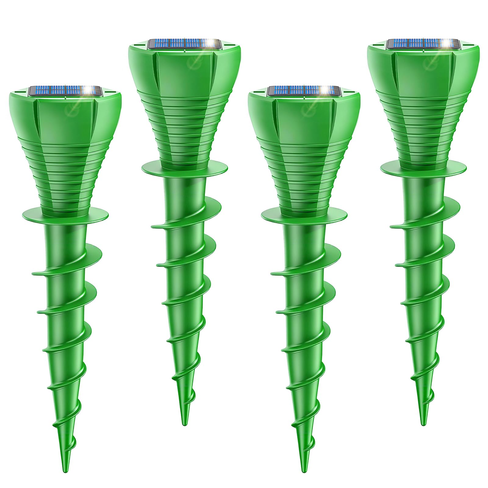 Solar Powered Mole Repellent Outdoor, 4 Pack Snake Repellent for Yard | Ultrasonic Vole Repeller for Yard, Effective Deterrent Gopher, Groundhog for Garden Lawn