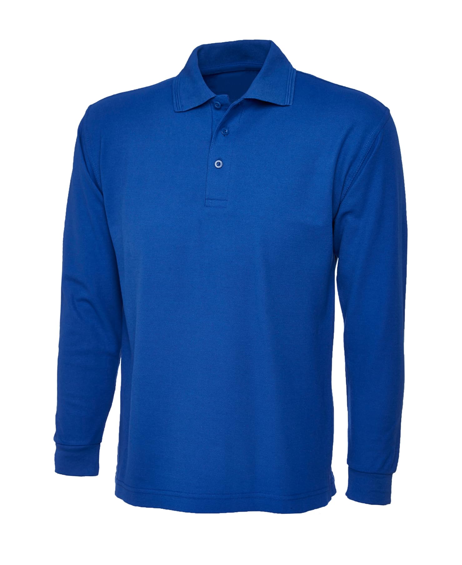 COOZO Mens Long Sleeve Polo Shirt - Royal - XL