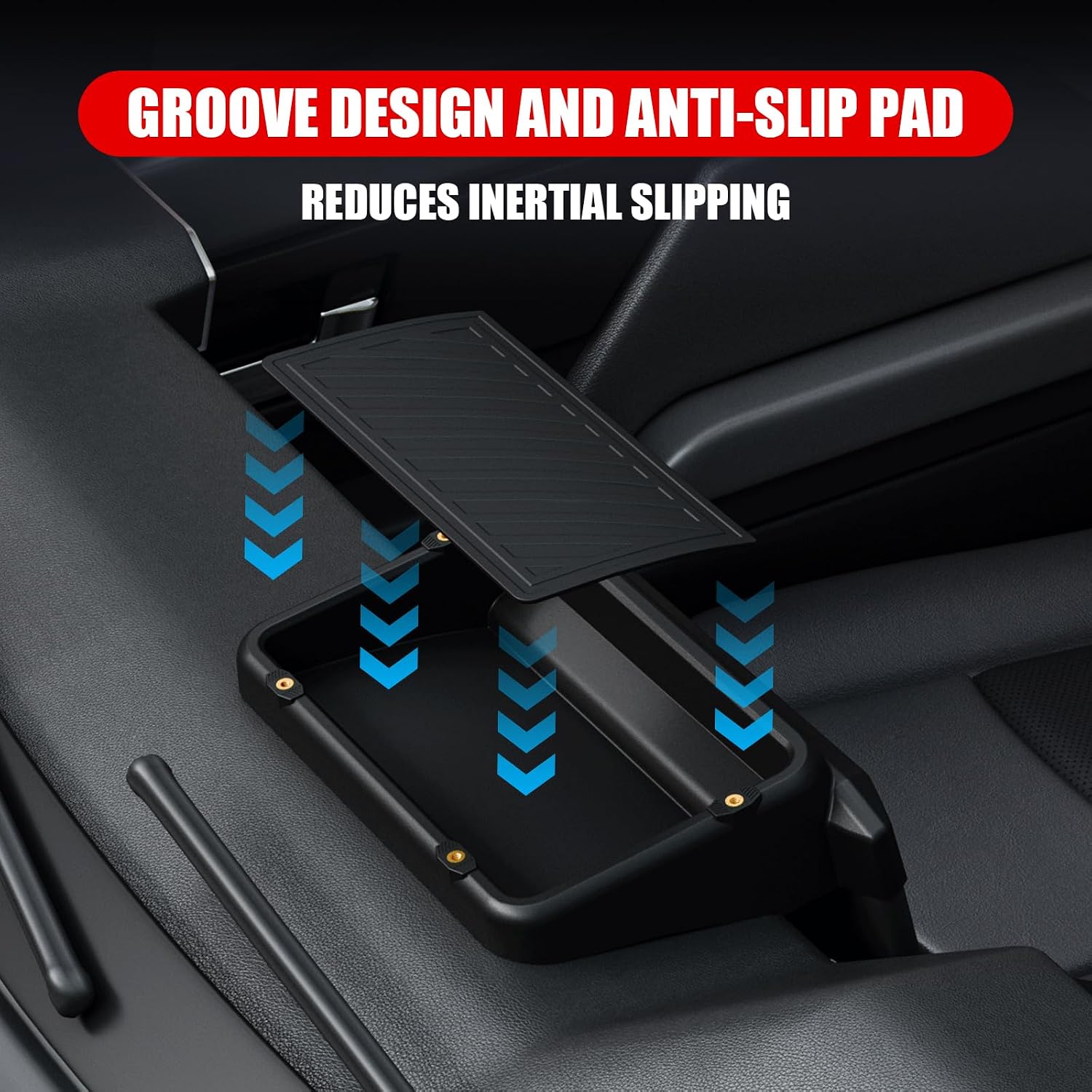 Dashboard Behind Screen (8-Inch) Storage Box for 2026 2025 2024 Toyota Tacoma & 2025 2026 4runner Accessories, Center Console Organizer Tray with Anti-Slid Pad for 4th Gen Tacoma (8 Inch Screen only)