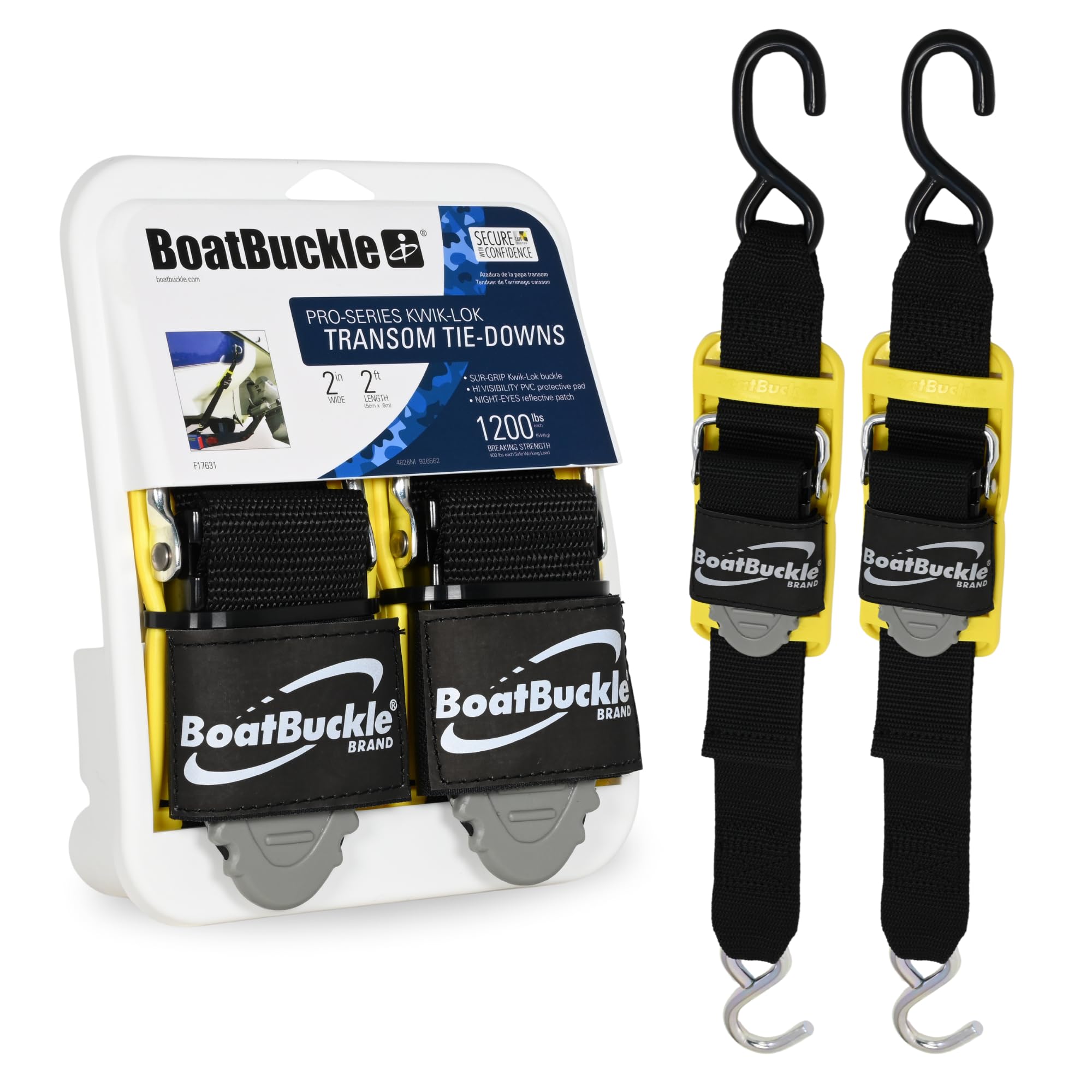Snapklik.com : BoatBuckle Pro Series Kwik-Lok Transom Tie-Down