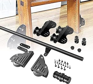 Hårdvarabibliotek för rullande stege Hårdvarusats för glidande stege 3FT 6FT 10FT 13FT 16FT 20FT Spår/skena, metallsvart (Storlek: 10ft/300cm Spårsats)