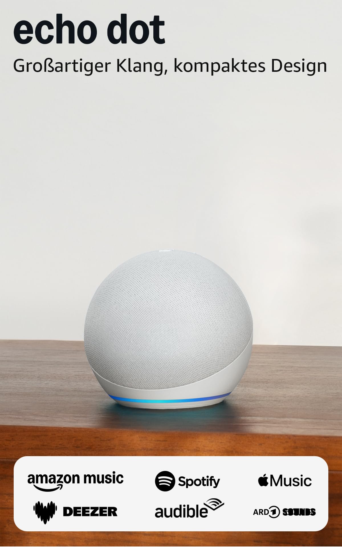 Echo Dot (Newest gen) smart speaker with Alexa | Glacier White