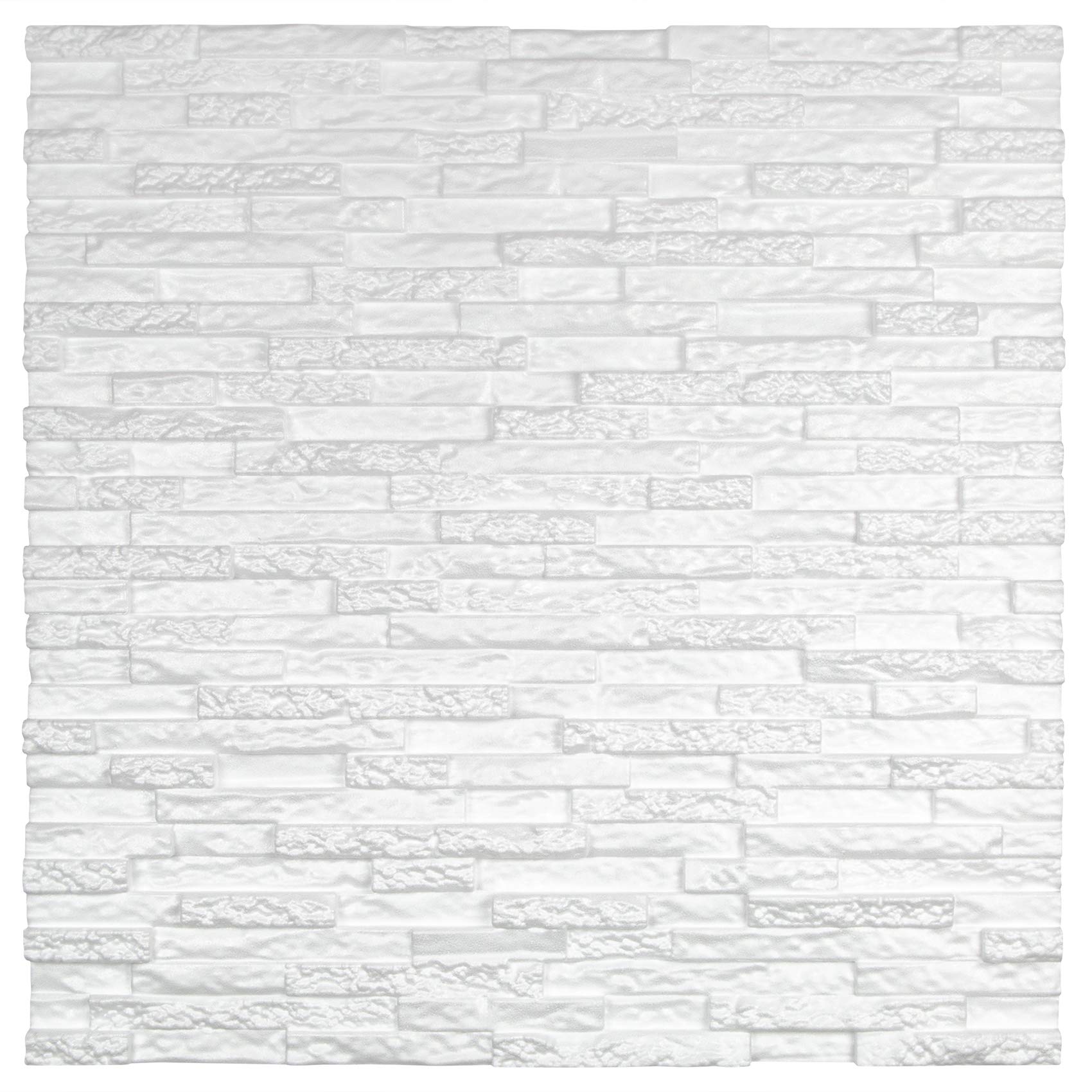 Panel de austeridad en 3D de poliestireno, 60 x 60 cm, Stone – blanco, 12.96 metros cuadrados