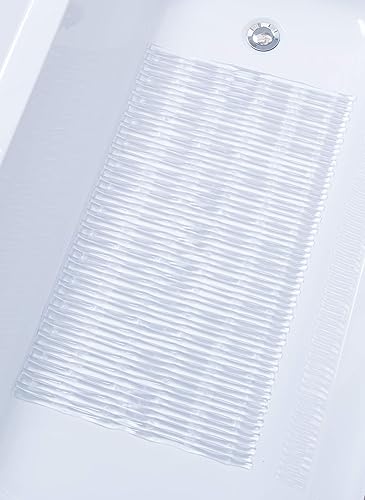 Tapete antideslizante de bambú para tina, no tóxico, seguro, limpio, lavable a máquina, agarre y drenaje superiores, tapete de baño antideslizante,