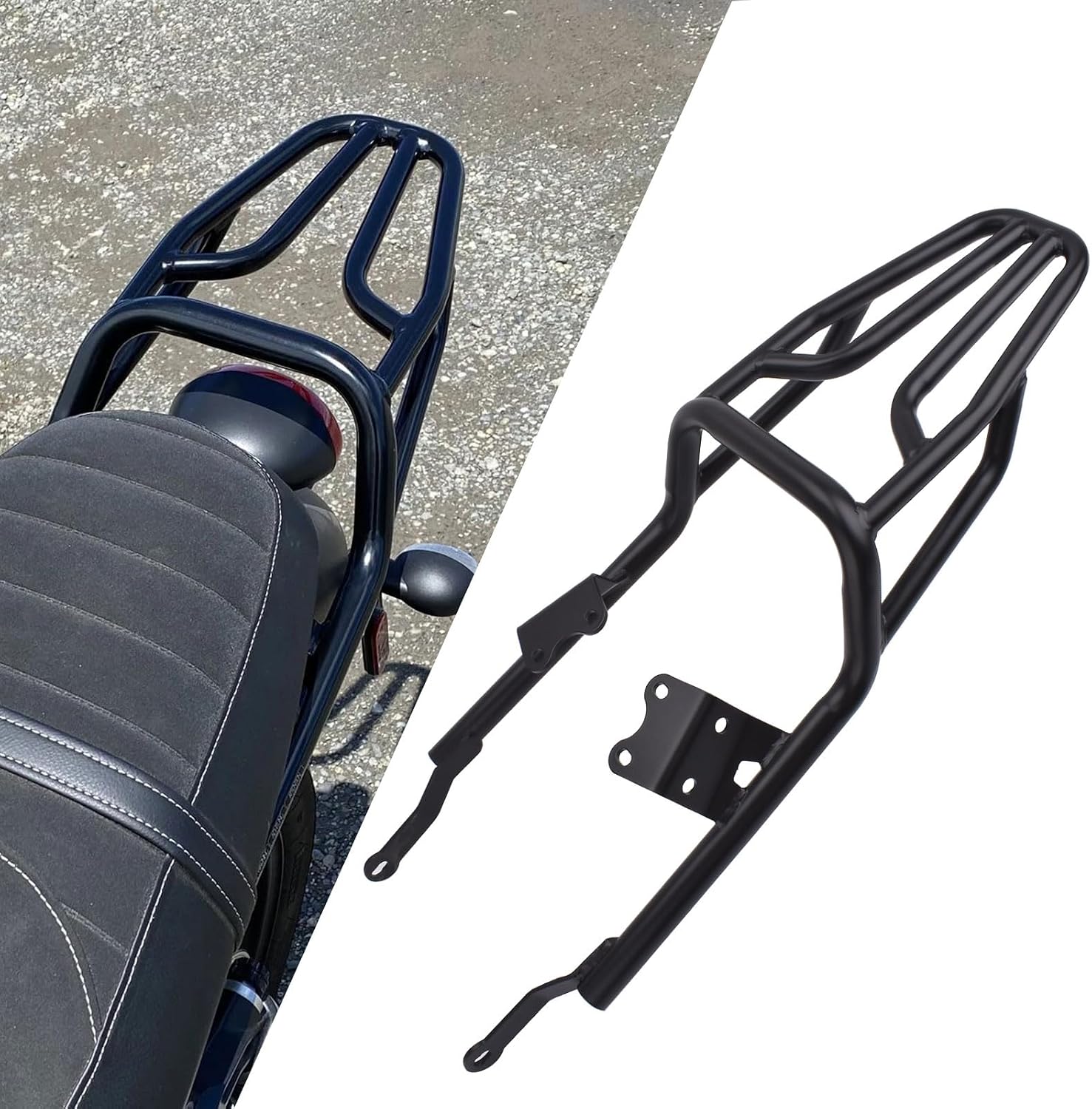 Motorcycle Rear Rack Compatible with TRI&UM&PH Street Twin 900 2016-2022 Speed Twin 900 2023 2024 Luggage Storage Rack Carrier Rear Tail Storage Rack Cargo