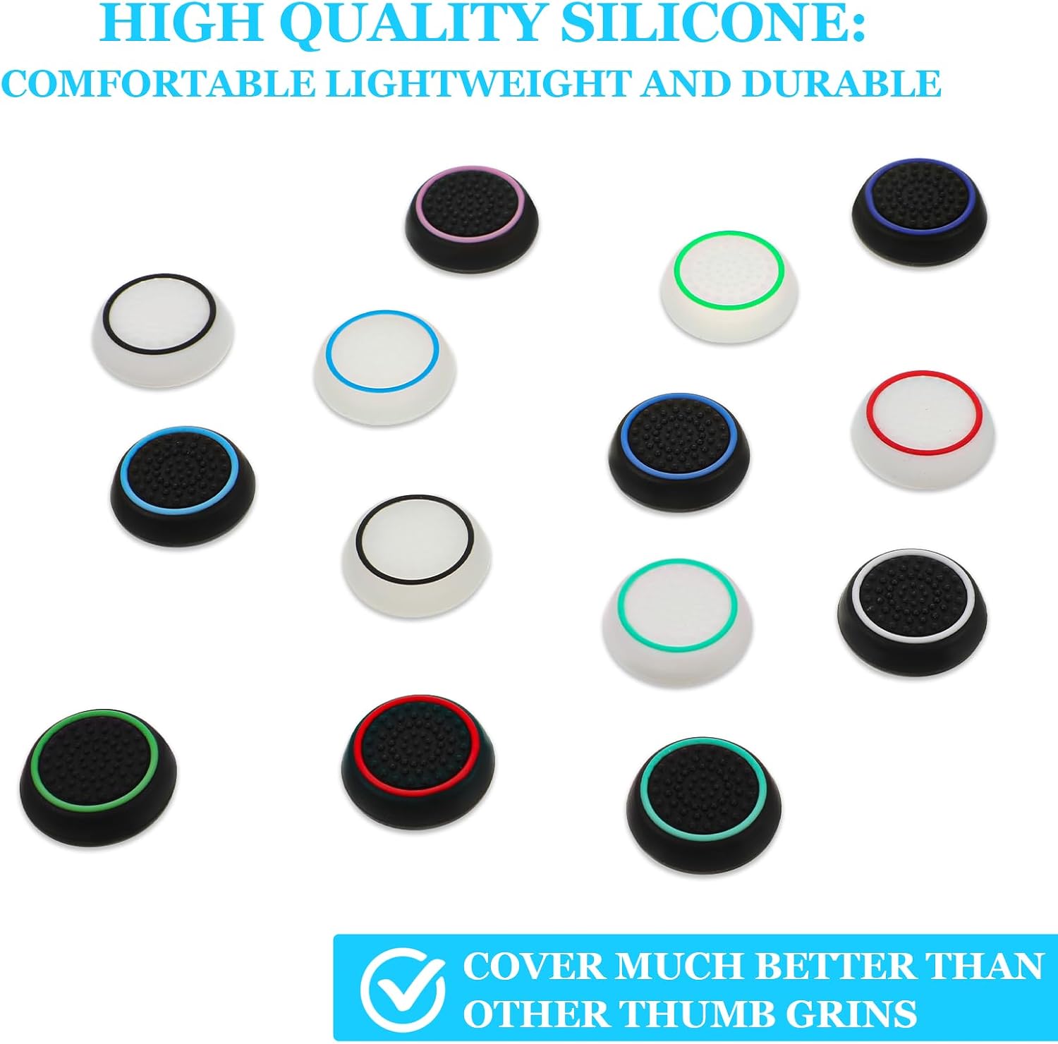 28pcs Thumb Grips Joystick,Controller Accessories,Full Protection,Anti-Slip Anti-Scratch Anti-Fingerprint Protective CoverReplacement Cap Compatible with PlayStation 4 and PlayStation 5 Controller