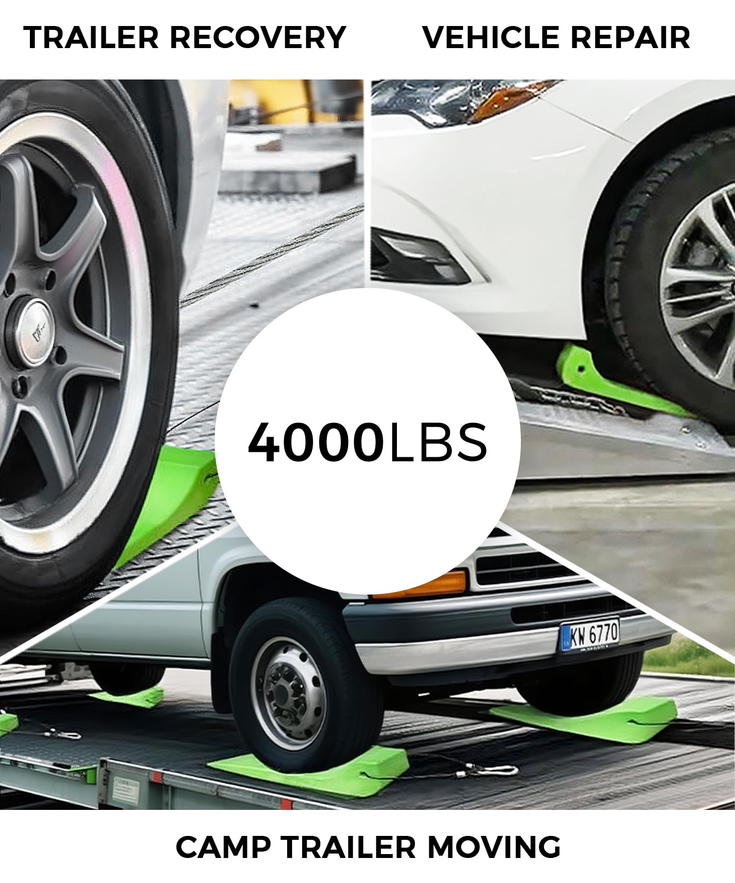 Paquete de 4 patines de neumáticos para camión de remolque, patines de maquinaria de alta resistencia de 4000 libras, ruedas de patinaje, accesorios y equipos de remolque, accesorios de remolque plano