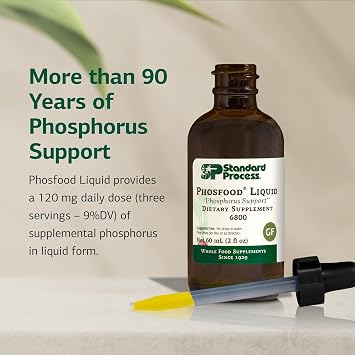 Standard Process Phosfood Liquid - Phosphorus Supplement for Nutritional Balance - Gluten-Free, Vegan & Non-Soy - 60 mL (2 fl oz)