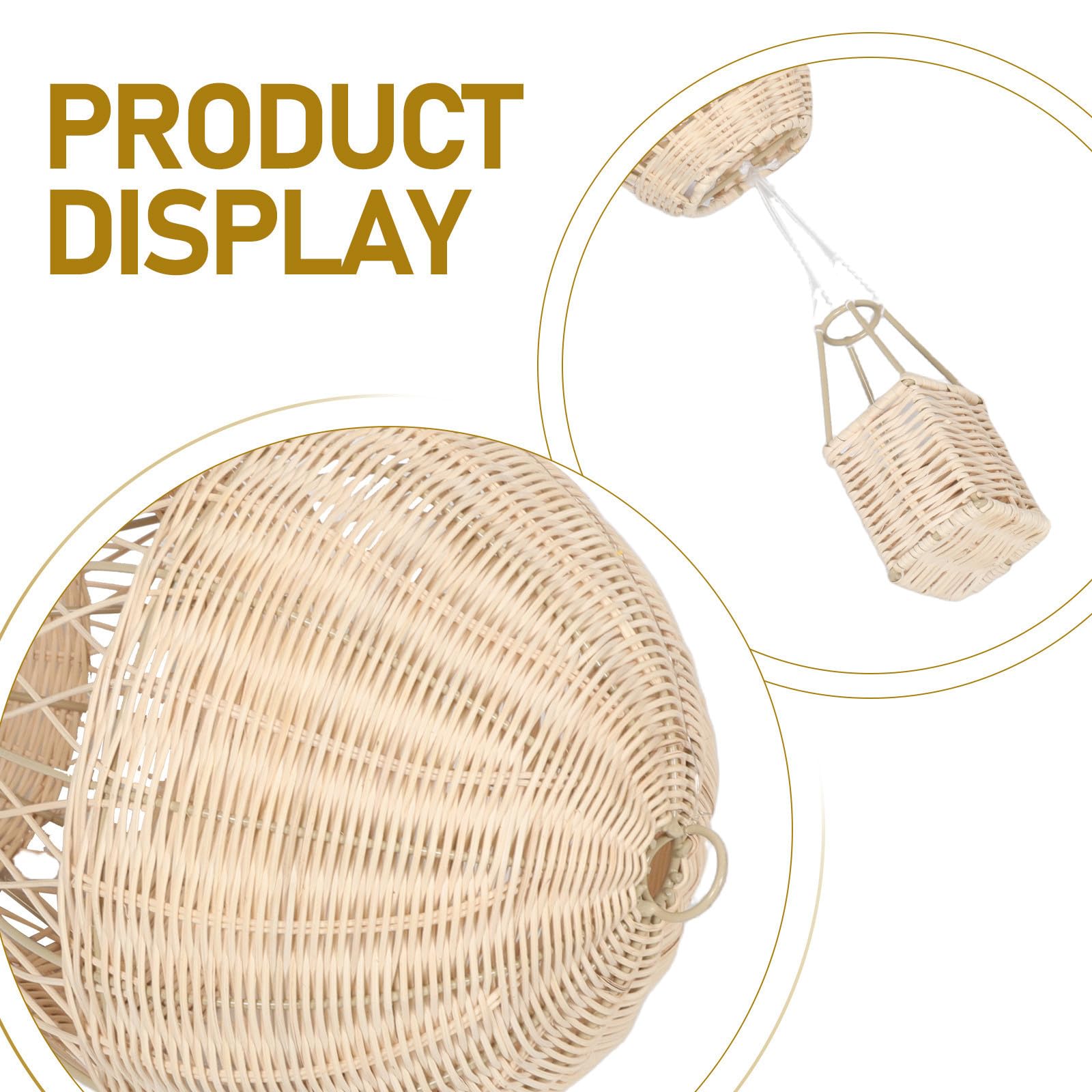 Hemobllo Handgeflochtener Heißluftballon Pastoraler Stil Hängende Dekoration mit Lichterkette aus Rattan Auffälliges Kunstwerk für Kinderzimmer und Wohnzimmer