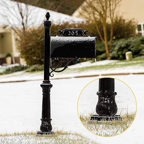 Miniatura 6 de Thyle 8 fundas de vinilo de 6 x 6 pulgadas, color negro, base de falda ajustable para poste, columna reutilizable para barandillas de 3 a 6.5