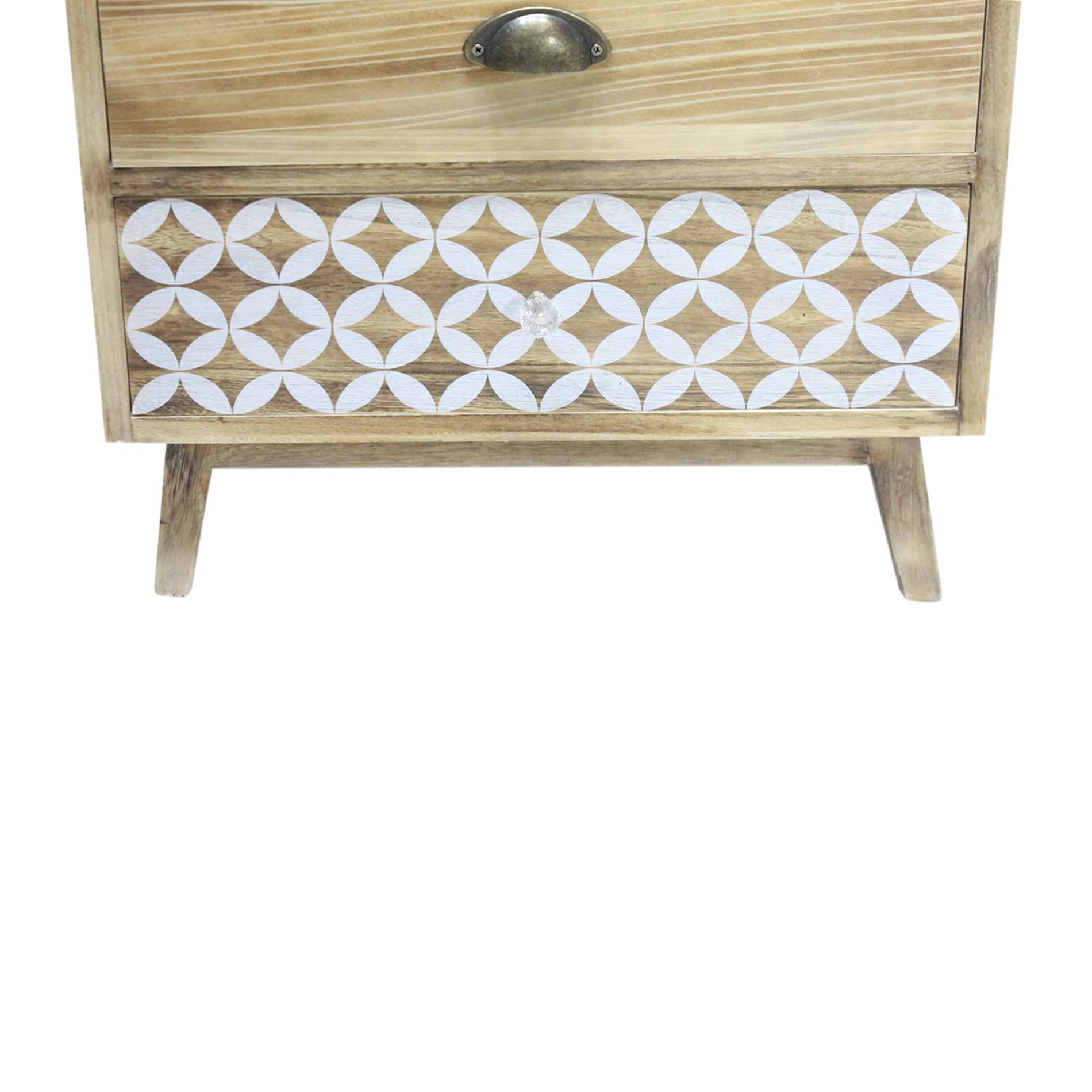 Rebecca Mobili Schlafzimmer Kommode, Badezimmer Schrank, 4 Schubladen Paulownia Holz, Antiquater Style, Makeup Leinen - Größe: 65 × 55,5 × 30 cm (H×B×T) - Art.-Nr. RE6618