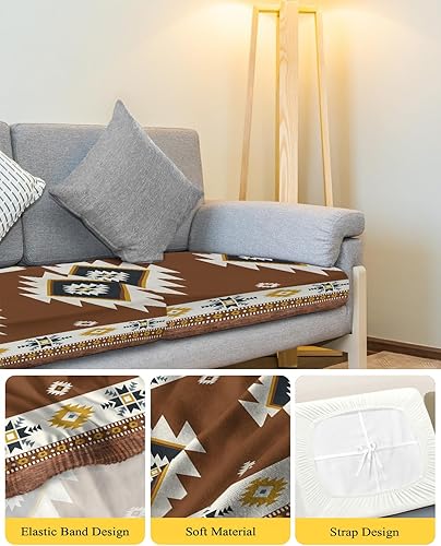 Miniatura 4 de Prime Leader Fundas de cojín para sofá, fundas elásticas para sofá, diseño de suroeste, bohemio, geométrico, tribal, multicolor, para perros,