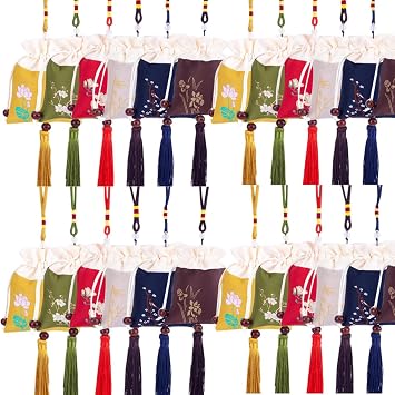 Ewanda store 20 Pcs Chinese Sachet Silk Brocade Bags Coin Bag with Drawstring Jewelry Gift Favor Pouches Bags,Random Color