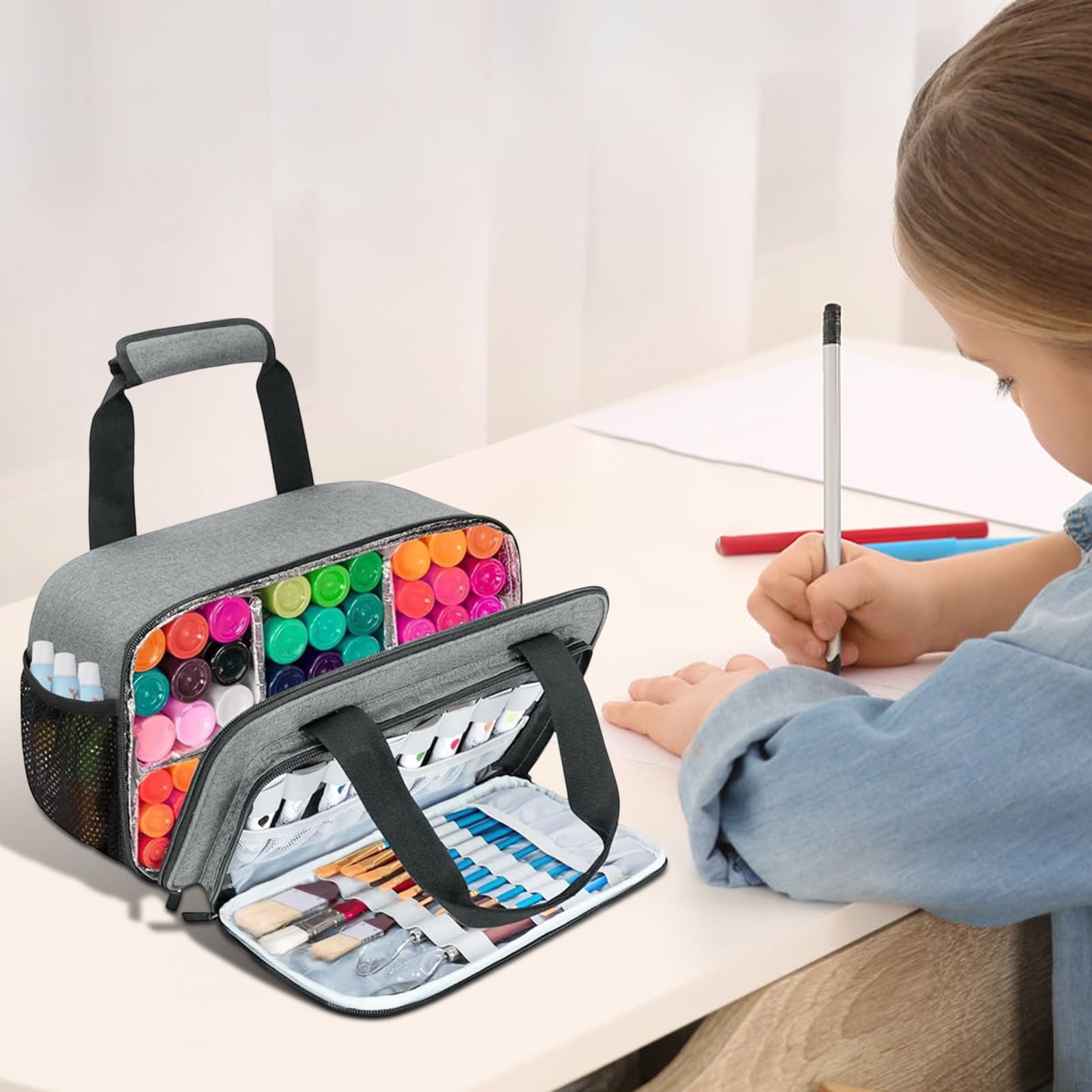 Sac de Fournitures d'art | Organisateur de Valise de Sac d'artiste - Grand étui Porte-Peinture avec Une capacité pour Les Accessoires de Peinture et Les Fournitures d'artisanat Convient pour
