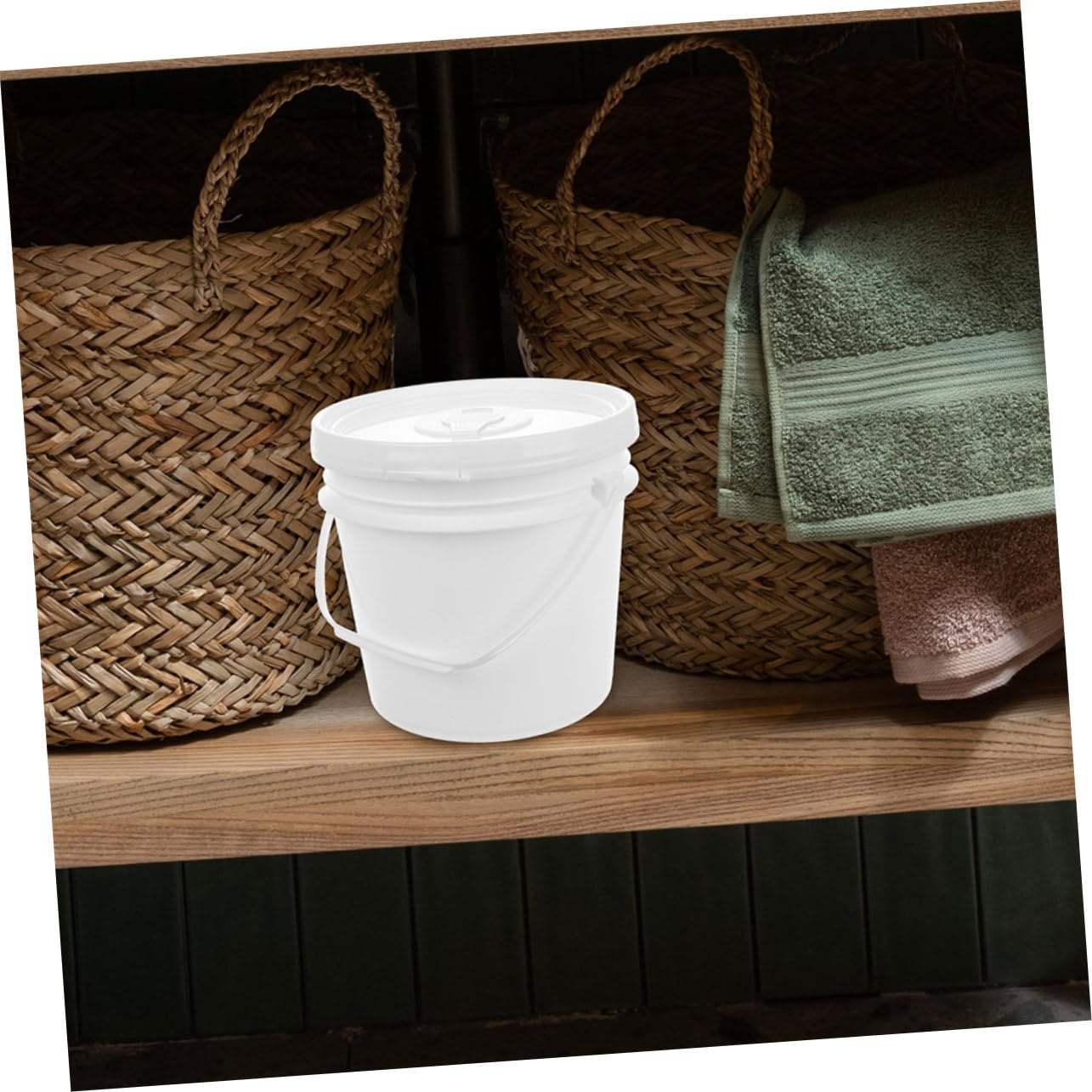 2 Pezzi Secchio Salviette Umidificate in Plastica con Coperchio Porta Salviette Riutilizzabile Capiente Organizer per Auto e Bagno Materiale Sicuro e Delicato per Sensibile