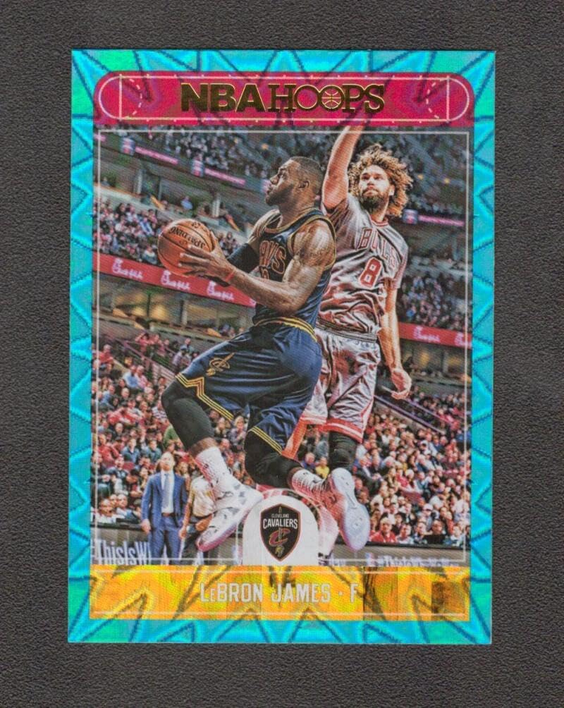 Basketball NBA 2017-18 Panini Hoops Teal Explosion #25 LeBron James NM Near Mint Cavaliers