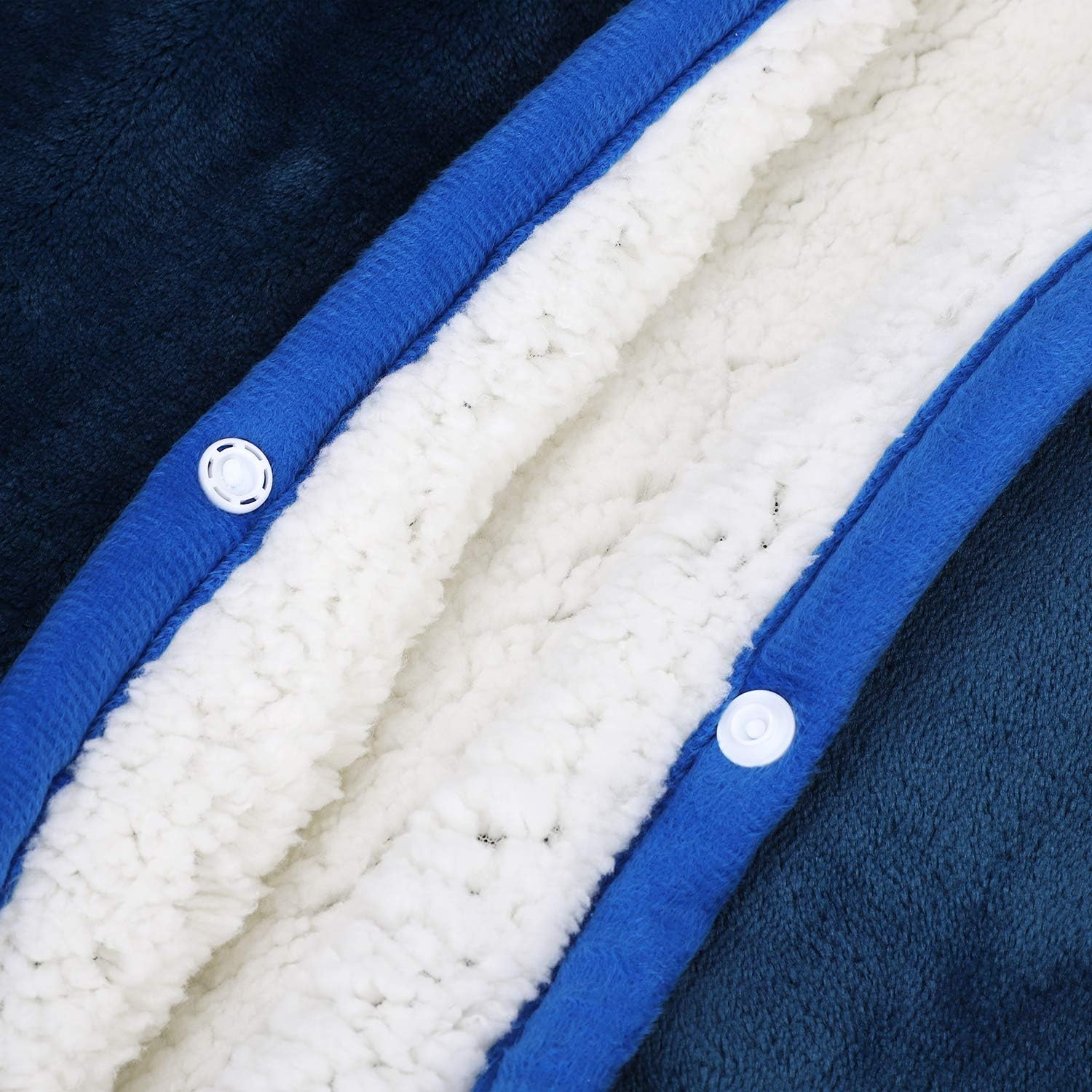 Wearable Blanket Shawl Coral Throw Soft Sherpa Poncho Wrap Sofa Snap Button Closure Warm Office Nap Sleeping Home Watching TV Air Conditioning Blanket Cape Cover Bed Sofa Car Blanket