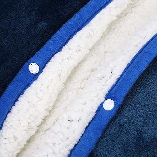 Vista 27 de ITODA Manta para llevar puesta, chal coral, poncho cálido, suave, para ver en frío, TV, sofá, silla, envoltura en casa, oficina, escuela, viajes