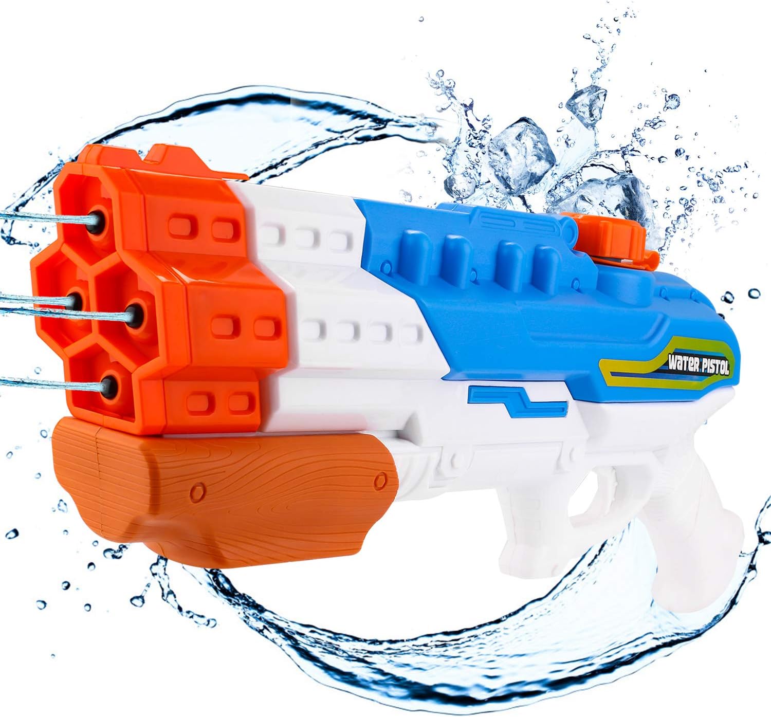 Auney Water Guns Squirt Guns 4 Nozzles High Capacity 1200CC Water Gun 30 FT Water Toys for Kids Toy Guns Water Shooter for Summer Swimming Pool Beach Party Favors