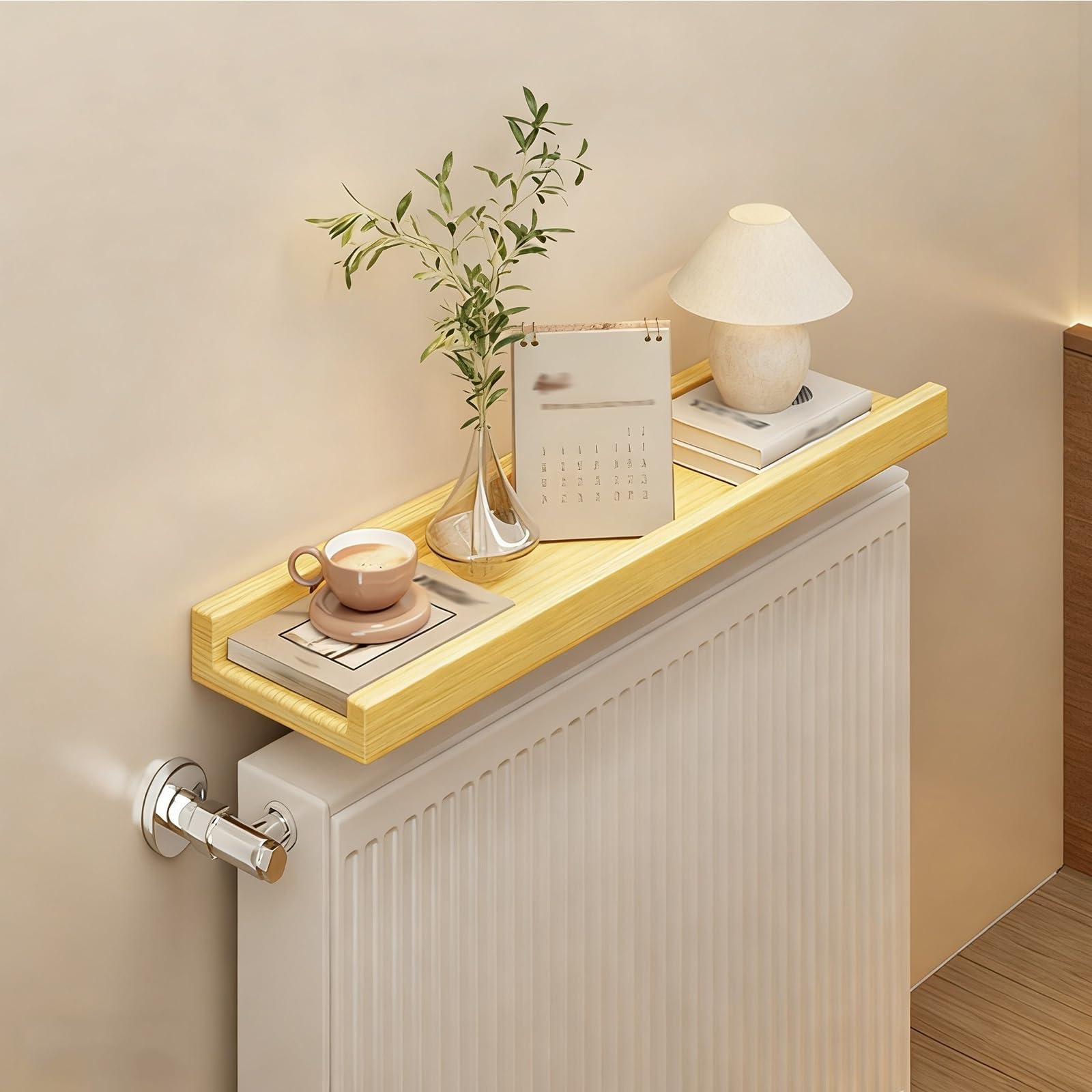 Estantería flotante para radiador elegante repisa de pared de alta resistencia hasta 30 kg