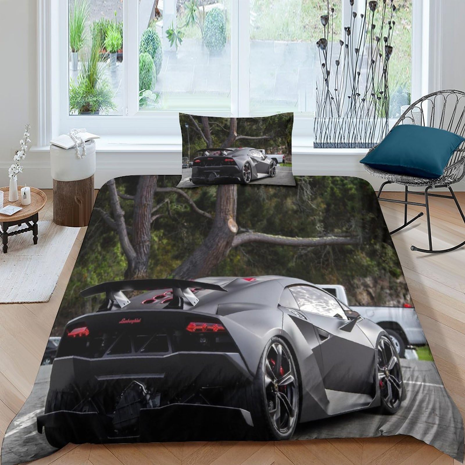 Bardys Boys Style-7 Super Car Hot Choice For ，Girls Bedding Set With Zipper Closure 3D Printed Comforter Cover Sports Car Duvet Cover Set Soft Microfiber Quilt Cover With Pillowcaser Single（135X200cm）