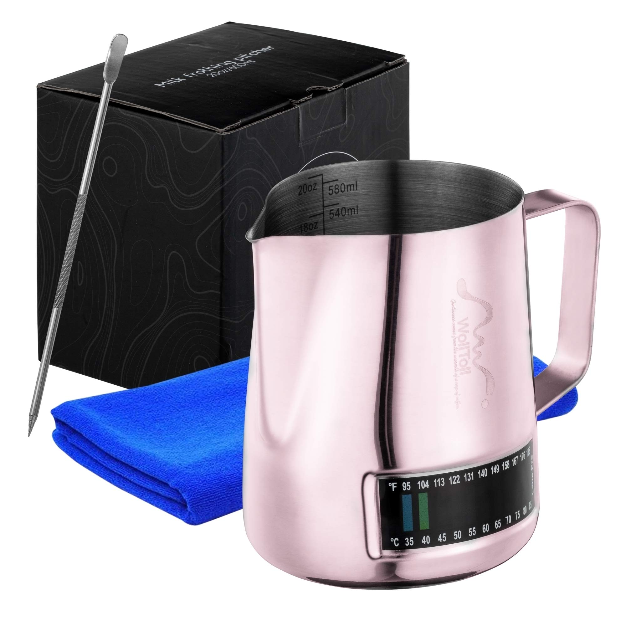 Buy Stainless Steel Milk Frothing Pitcher With Integrated Thermometer