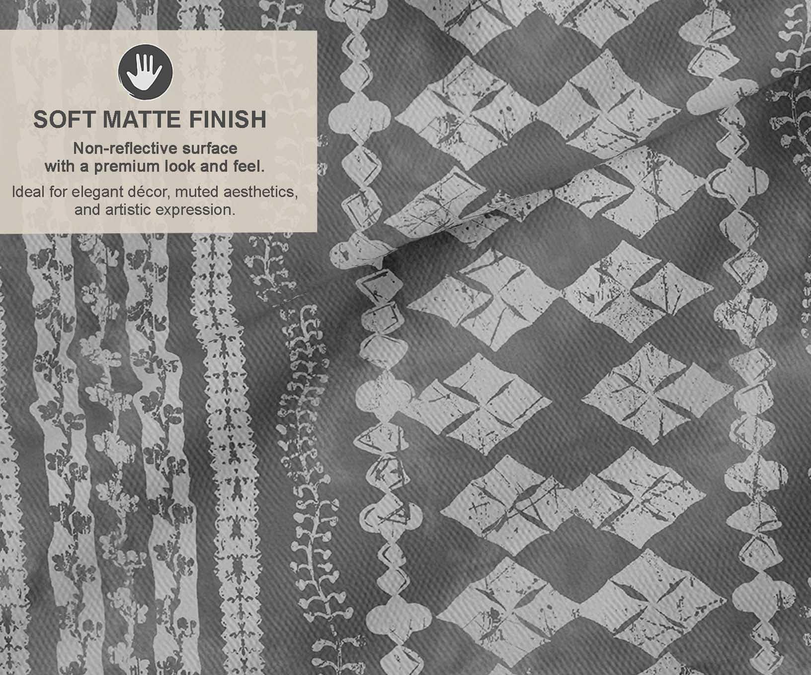 Soimoi Tela de lona de algodón - Estampado geométrico, gris | 142 cm de ancho | Ideal para costura, tapicería, bolsos, decoración del hogar y más, por 5 metros