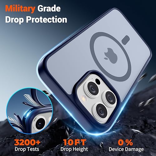 Miniatura 602 de SUPFINE - Funda magnética para iPhone 13 Pro Max (compatible con MagSafe), (protección contra caídas de grado militar de 10 pies), delgada, Negro