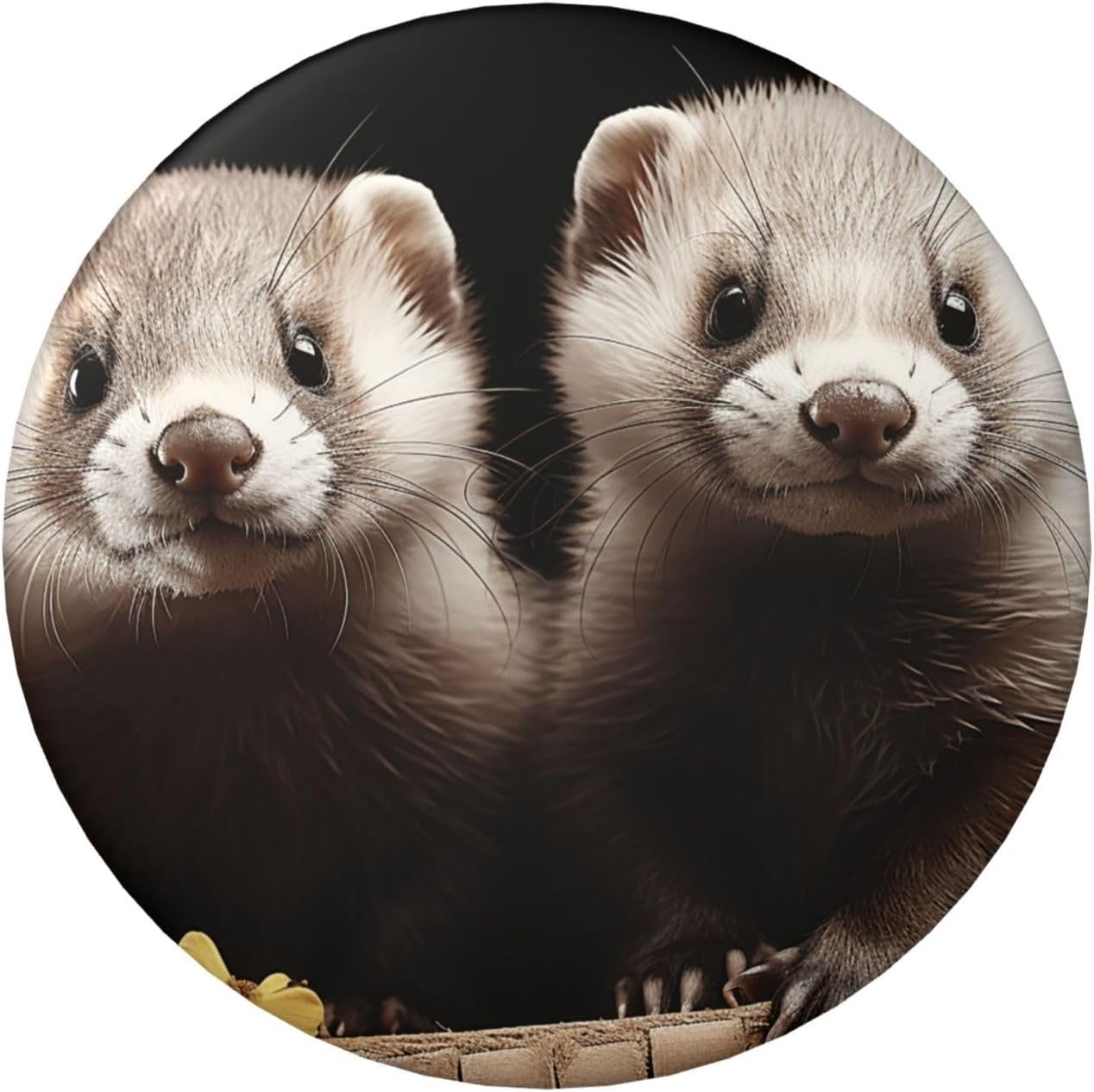 Ferrets Button Pins 1 Pc, 2.4 Inch Round Button Badges Metal Personalized Picture Photo Pin Buttons Kit For Craft Supplies Christmas Diy Party Projects