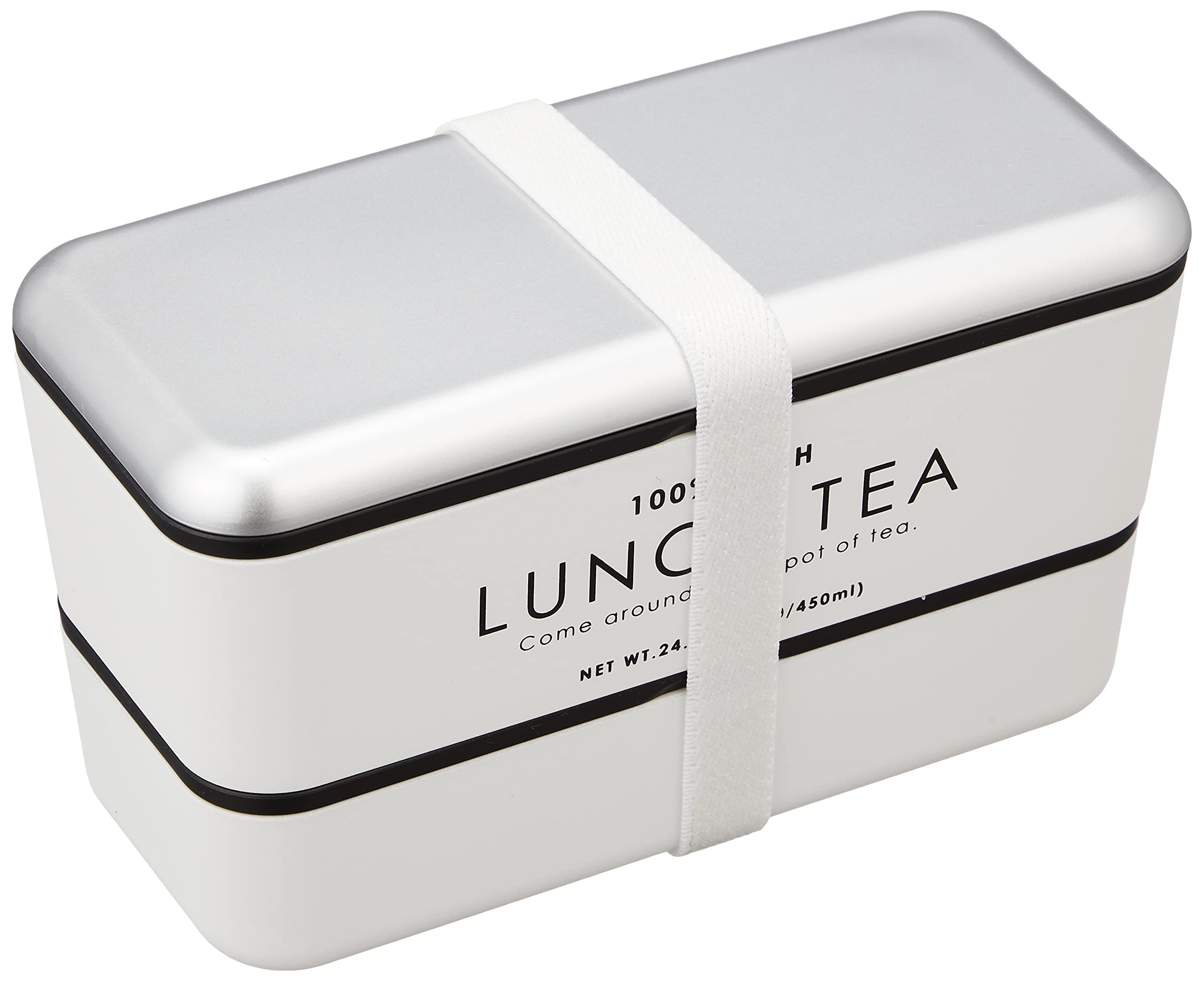 LUNCH TEA 長角ネストランチ ホワイト 二段式 下段/280,上段/450ml