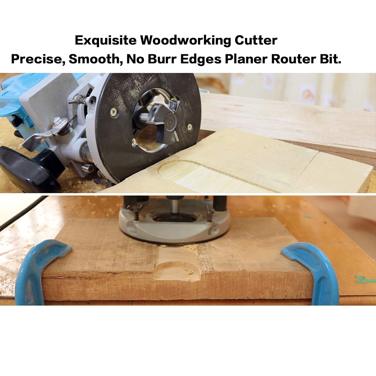 CNC Spoilboard Surfacing Router Bit, 1/2" Shank 2” Cutting Dia Insert Carbide Slab Flattening Grooving T-Slotting Woodworking Milling Cutter Tools By ROOCBIT