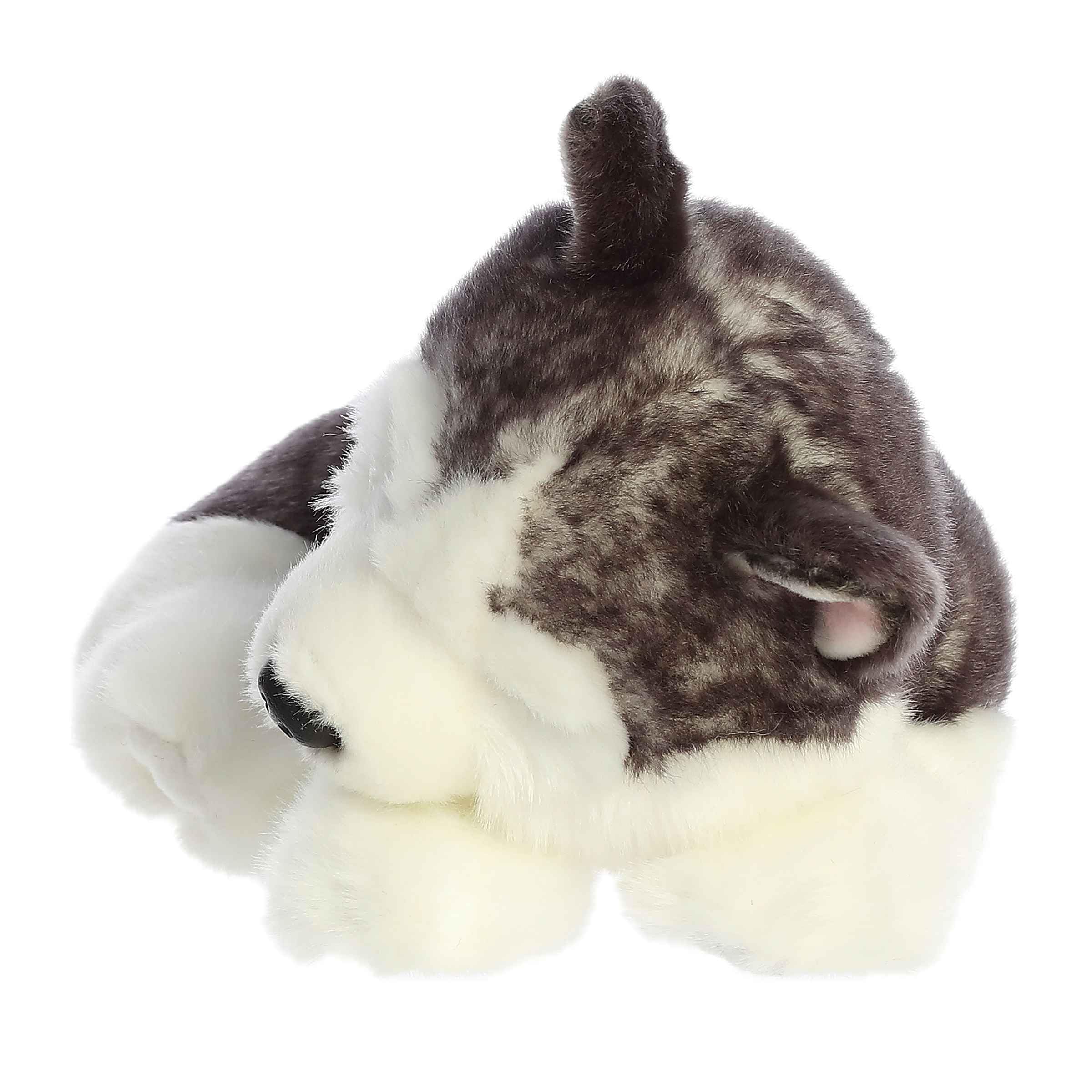 Aurora Adorable Miyoni Tots Sleepy Husky Pup Stuffed Animal - Lifelike Details Make a Cherished Companion - Perfect for Decorating Bedrooms or Classrooms - Gray 10 Inches